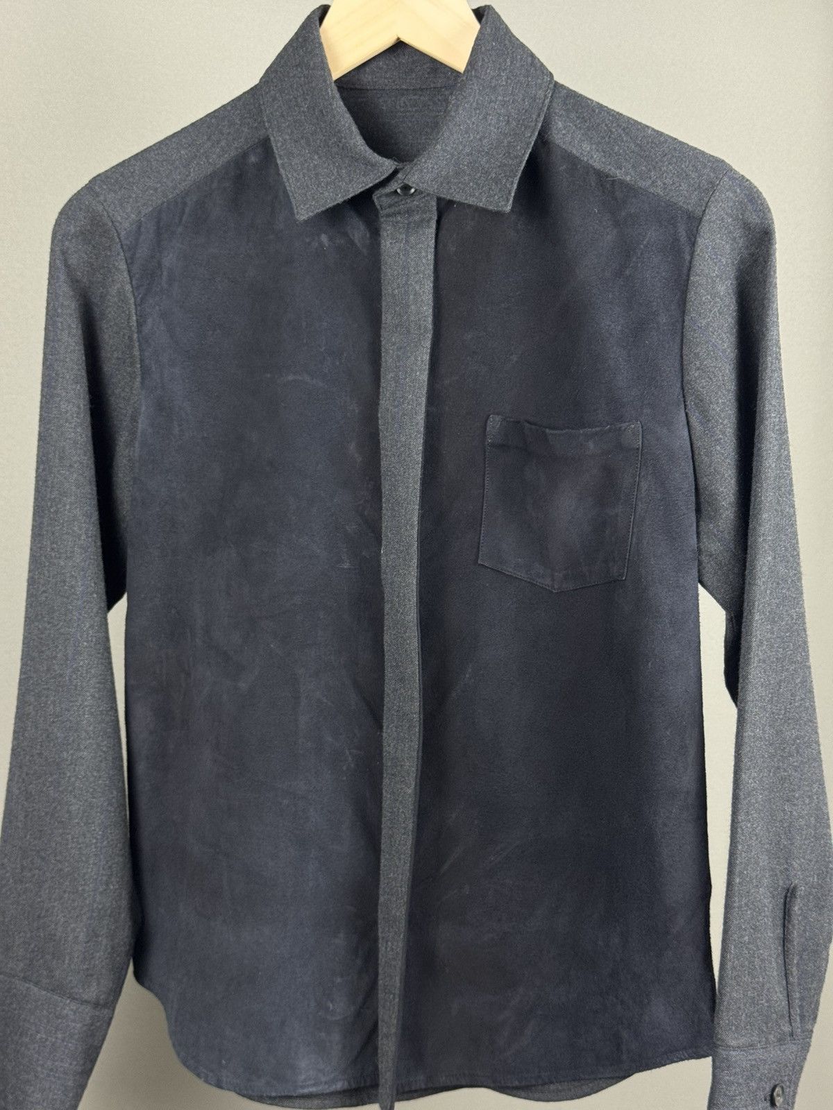 Yohji Yamamoto VERY RARE Yohji Yamamoto Noir Kangaroo Suede shirt Size US S / EU 44-46 / 1 - 2 Thumbnail