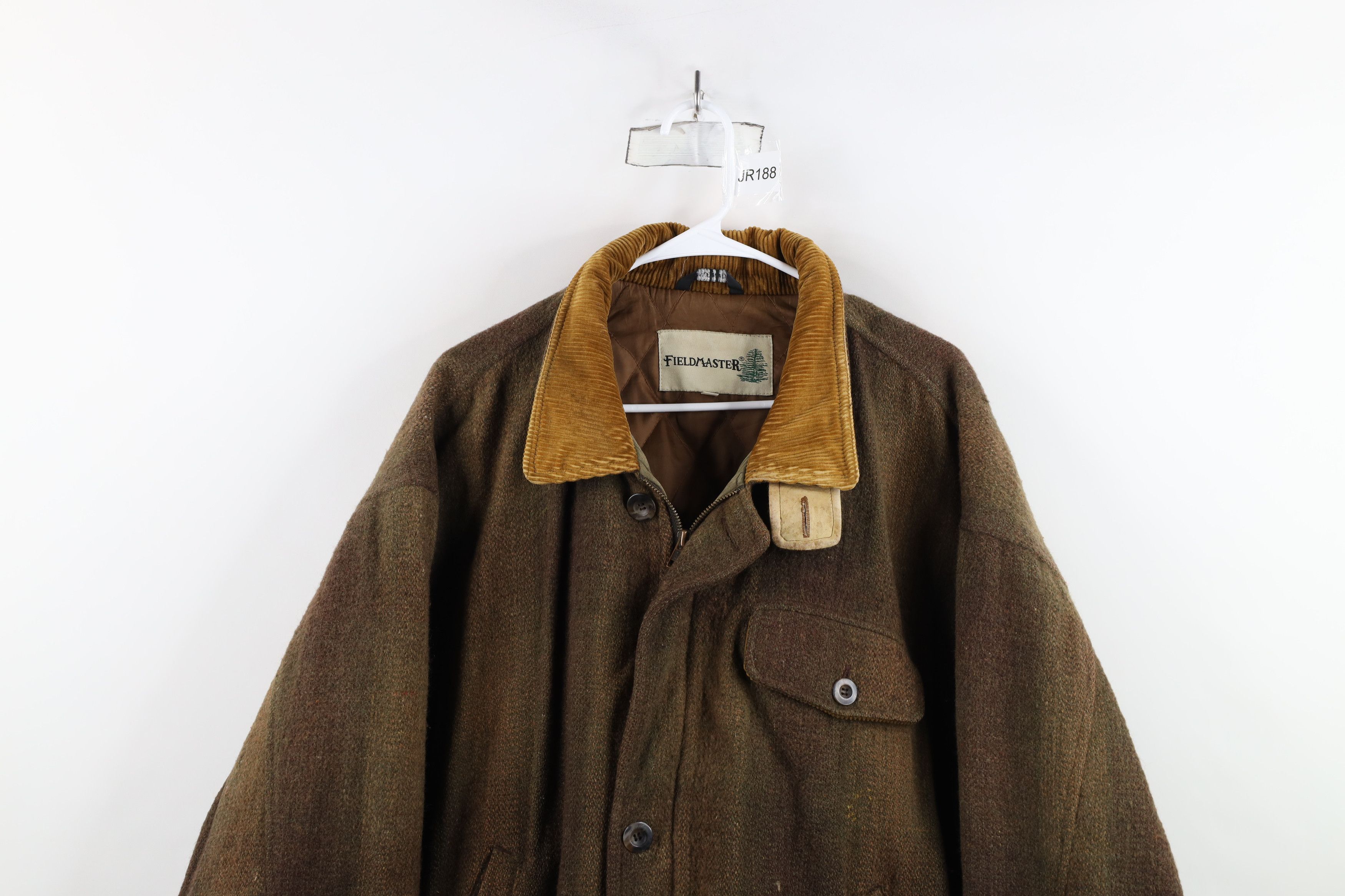 Vintage Vintage 90s Streetwear Back Wool Tweed Quilted Bomber Jacket Size US XL / EU 56 / 4 - 2 Thumbnail