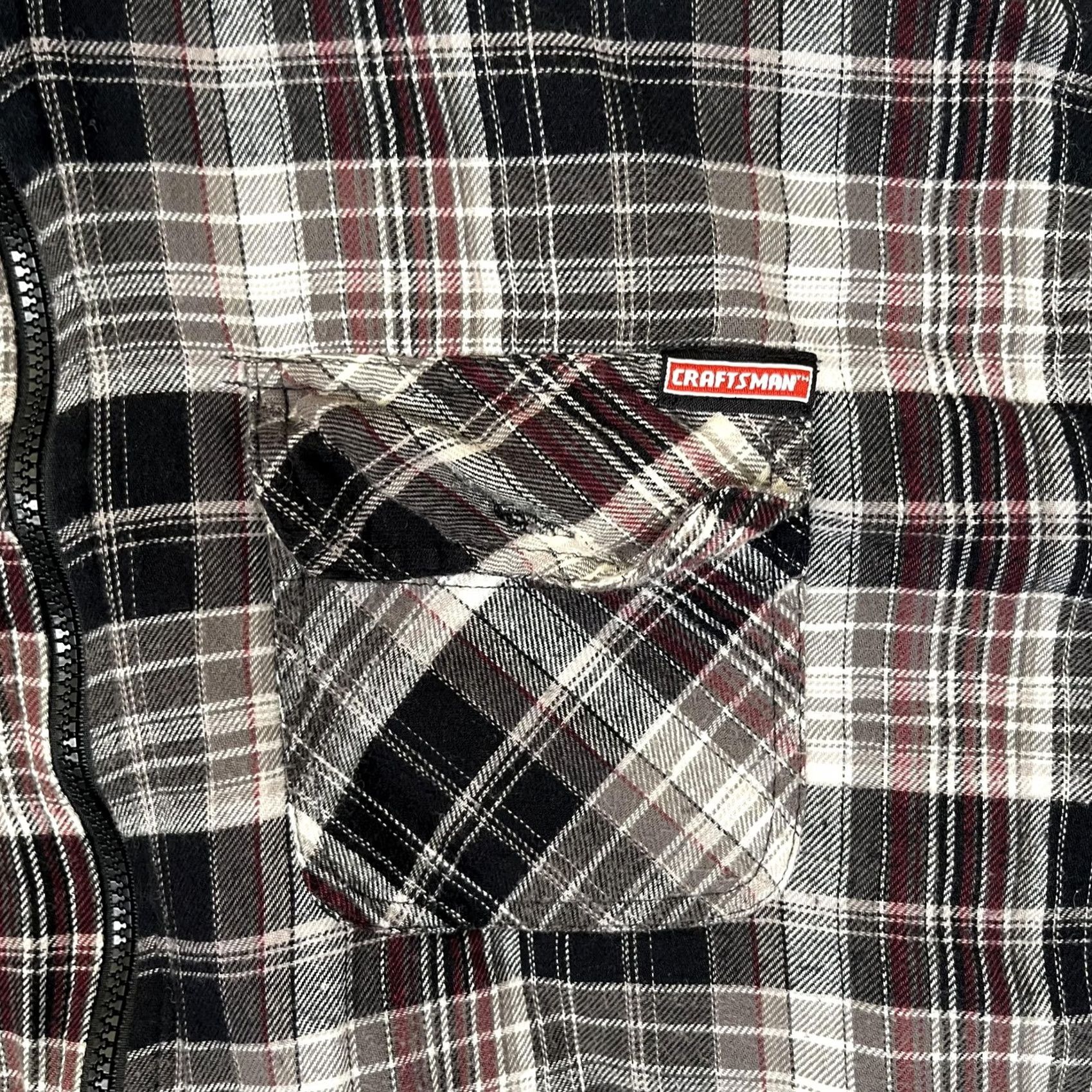 Vintage Craftsman Jacket Mens 2XL Black Plaid Hooded Flannel Quilted Lined Workwear Size US XXL / EU 58 / 5 - 2 Thumbnail