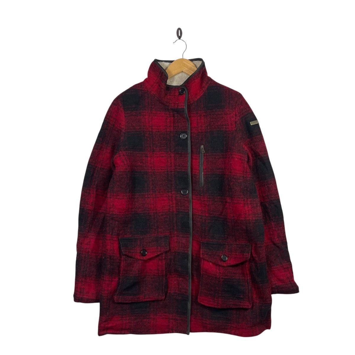 Napapijri Napapijri Red Black Buffalo Plaid Wool Blend Sherpa Lined Size US M / EU 48-50 / 2 - 1 Thumbnail