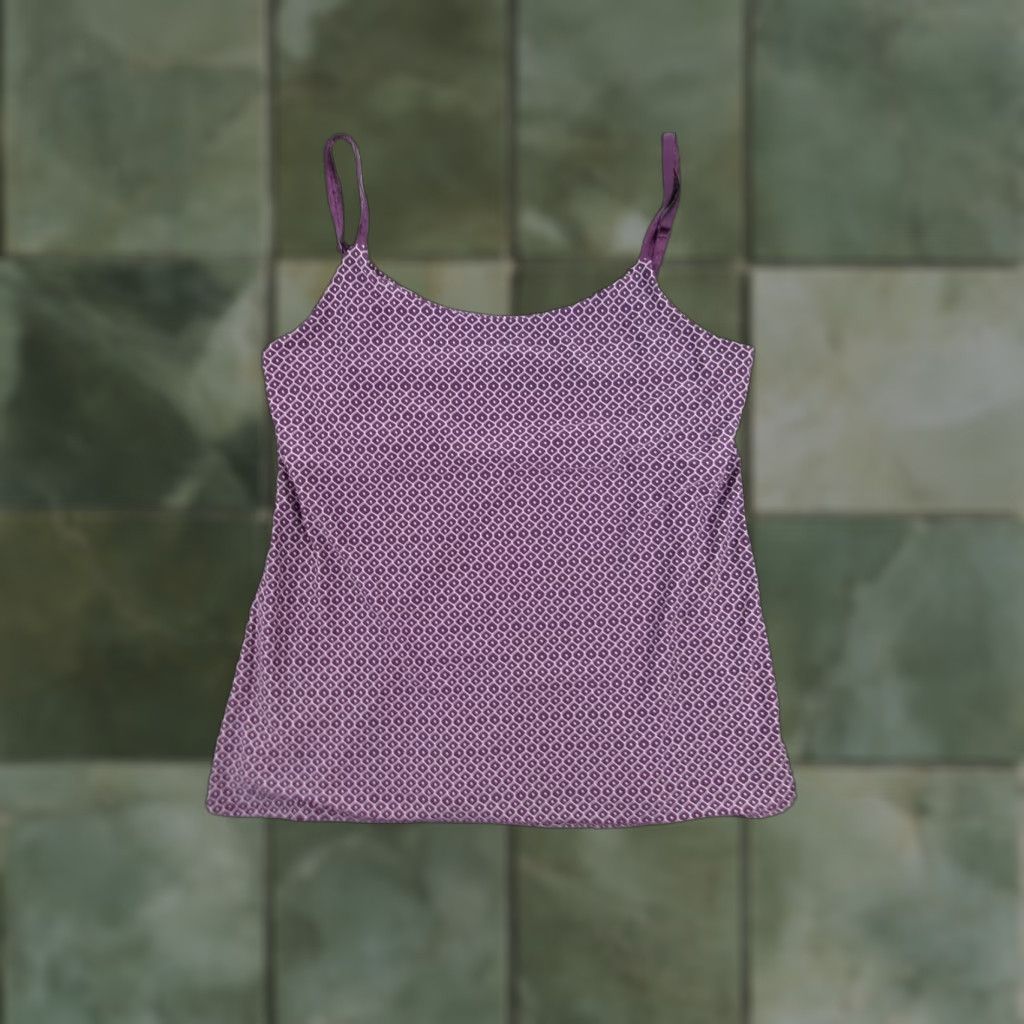 George VINTAGE George Cami Top Women Medium Purple Lightweight Geometric Sleeveless Pajama TopCam i Size M / US 6-8 / IT 42-44 - 1 Thumbnail