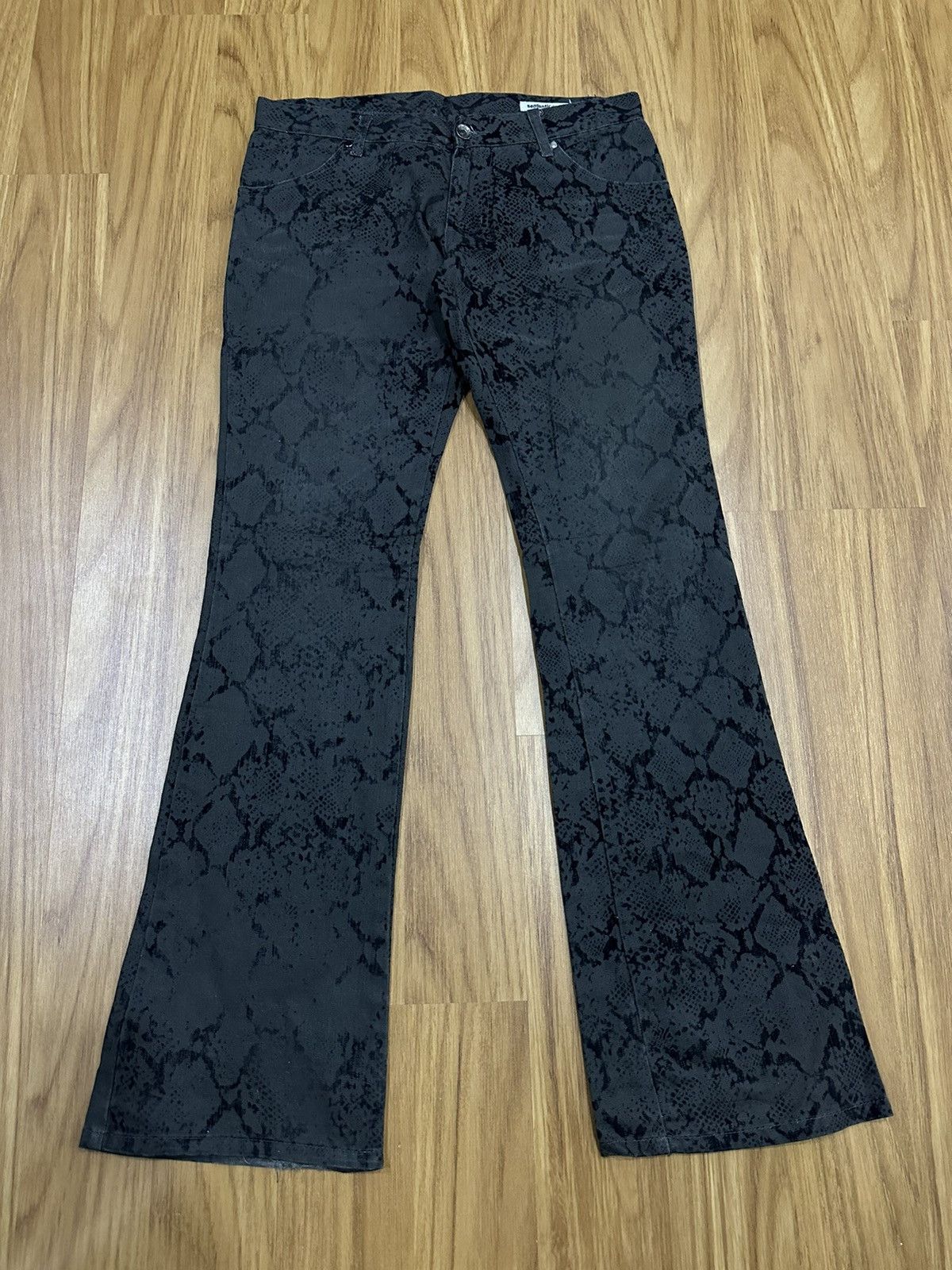 Semantic Design Python Woven Flared Jeans