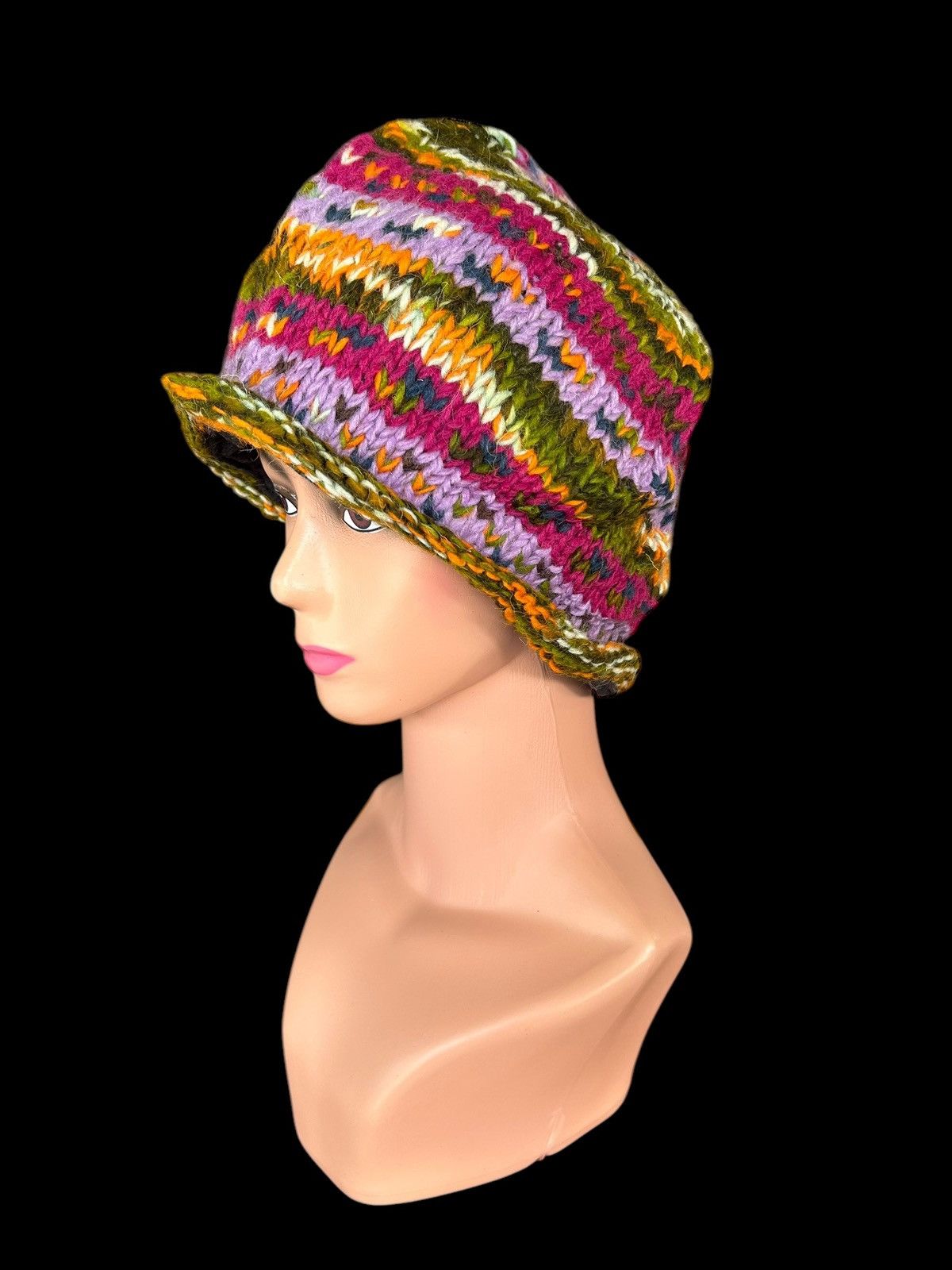 Japanese Brand × Vintage Atara Crochet Knitted wool Beanie Hats Size ONE SIZE - 3 Thumbnail