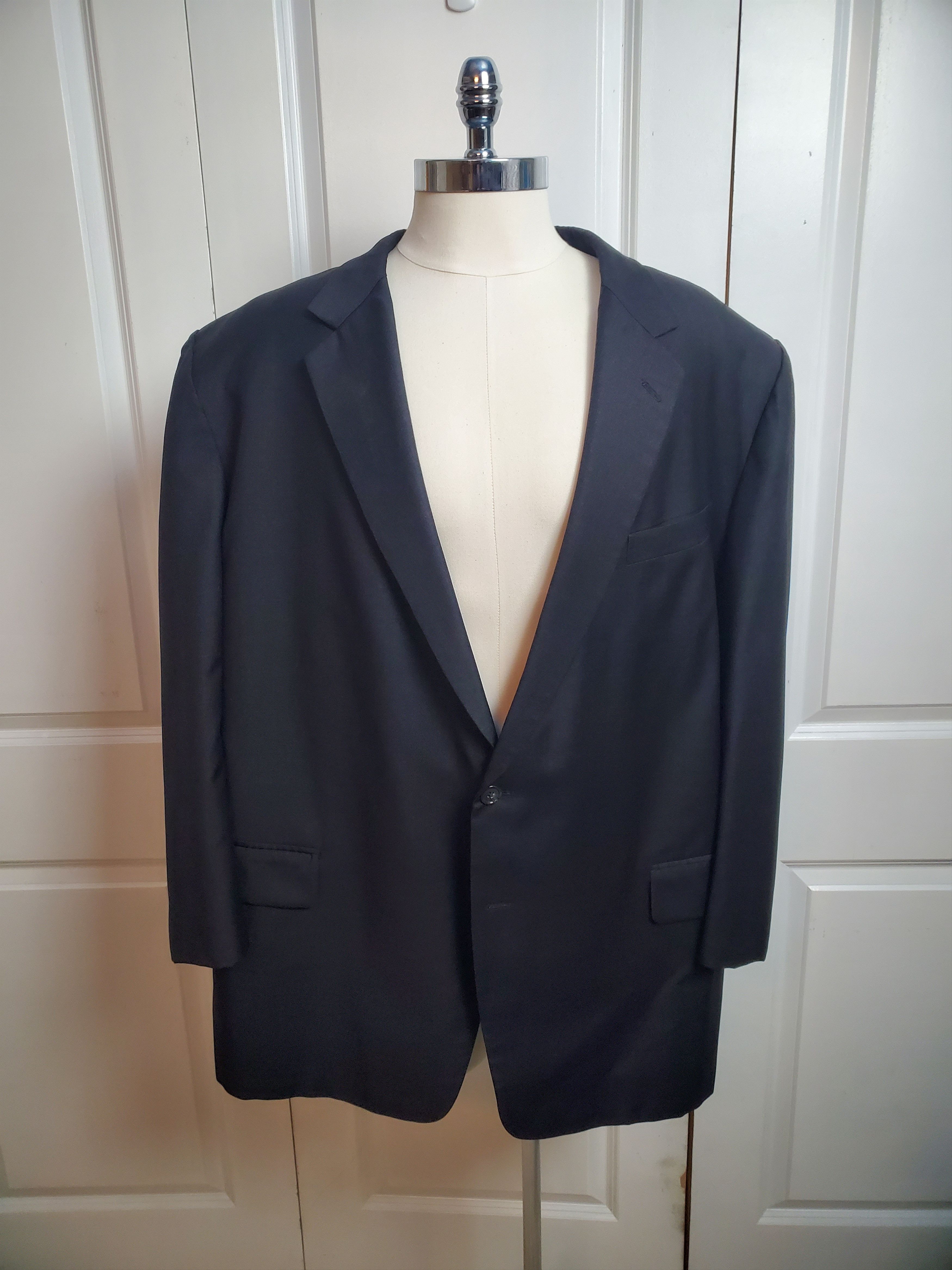 Other Dormeuil Amadeus 50R - 52R Black Super 100s Wool Mens Suit Size 50R - 3 Thumbnail