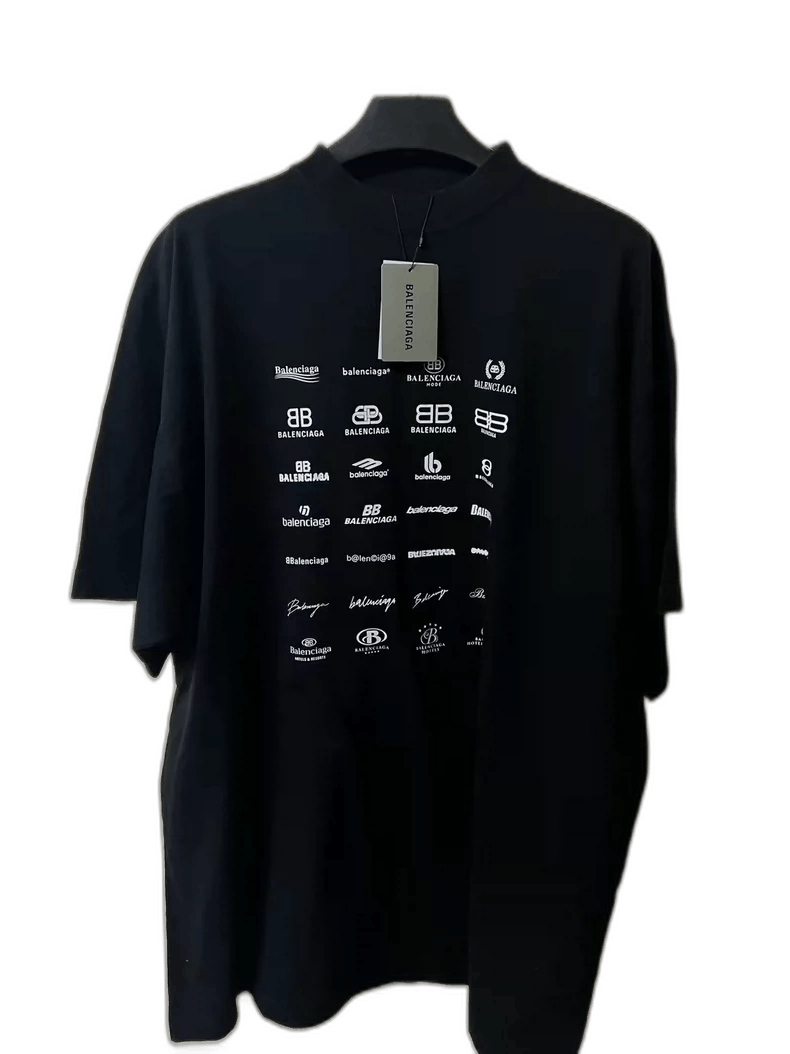 Balenciaga Balenciaga Full Print Logo Short Sleeve Top Size US XXL / EU 58 / 5 - 1 Thumbnail