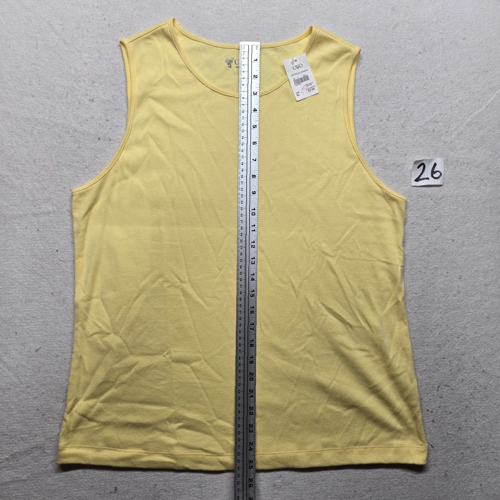 Vintage Cato Shirt Blouse Yellow XL Women's Sleeveless Adult Size XL / US 12-14 / IT 48-50 - 5 Thumbnail