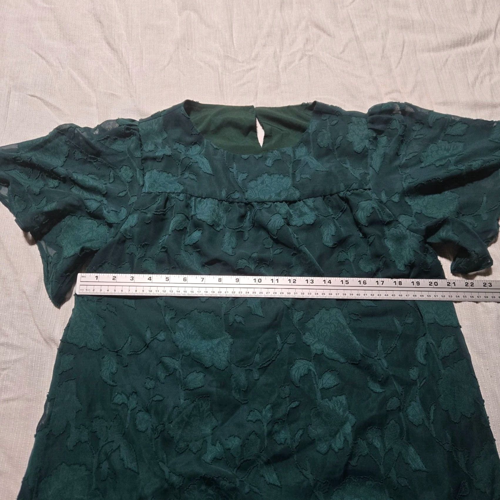 Vintage VINTAGE Shirt Green Floral Short Sleeve Button-Up Adult Women L Large Floral Pattern 60s 70s Womens Size L / US 10 / IT 46 - 5 Thumbnail
