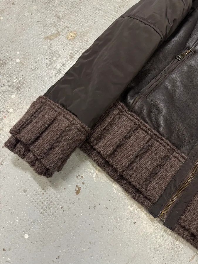Dolce & Gabbana × Vintage FW2008 Dolce & Gabbana Black Hybrid Faux Fur Collar Leather Jacket Size L / US 10 / IT 46 - 7 Thumbnail