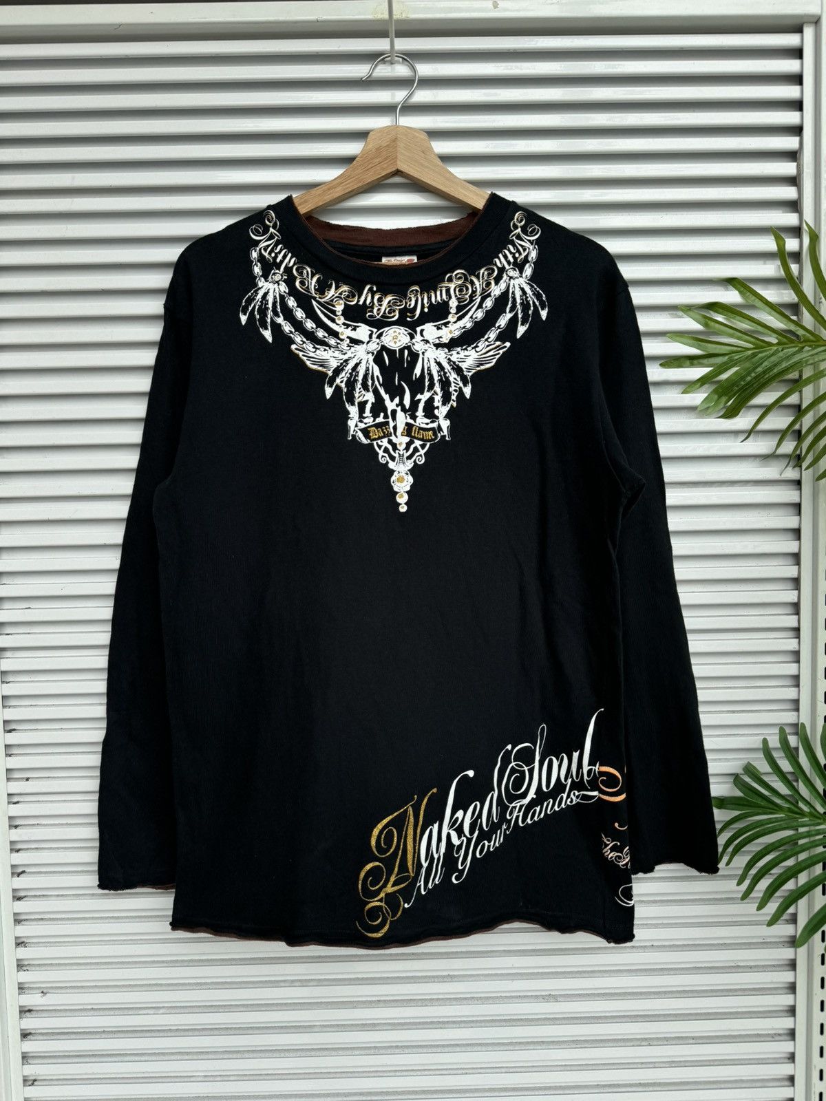 Japanese Brand Oblo Design Chrome Punk Riot Hearts Poem Longsleeve Size US L / EU 52-54 / 3 - 1 Thumbnail