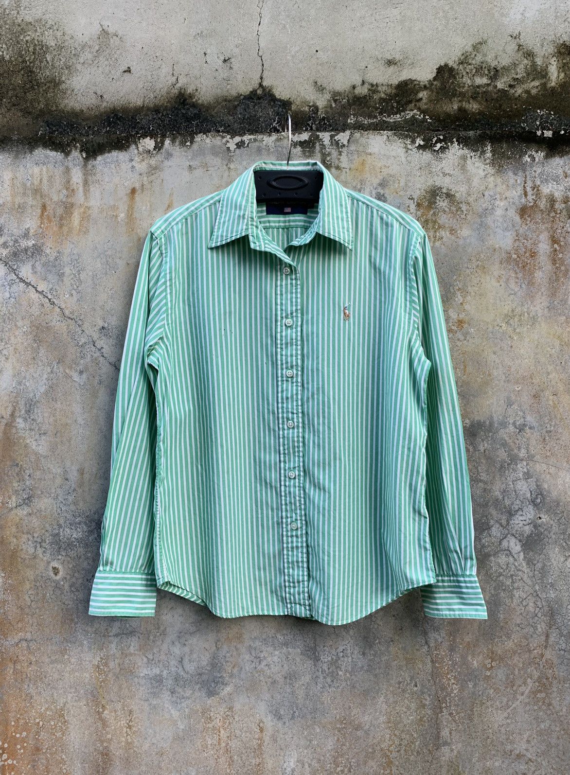 Polo Ralph Lauren × Vintage Vintage Polo Sport Ralph Lauren Green Stripes Shirts Size XL / US 12-14 / IT 48-50 - 1 Thumbnail