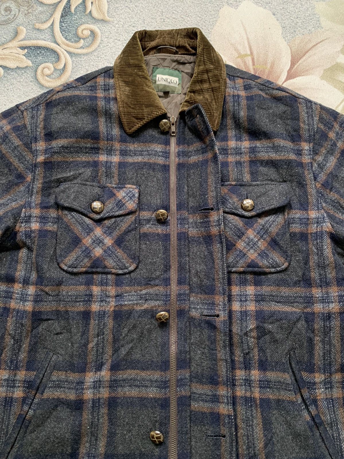 Uniqlo Nice Checkered Style Uniqlo Wool Jacket Quilted Inner Size US L / EU 52-54 / 3 - 3 Thumbnail