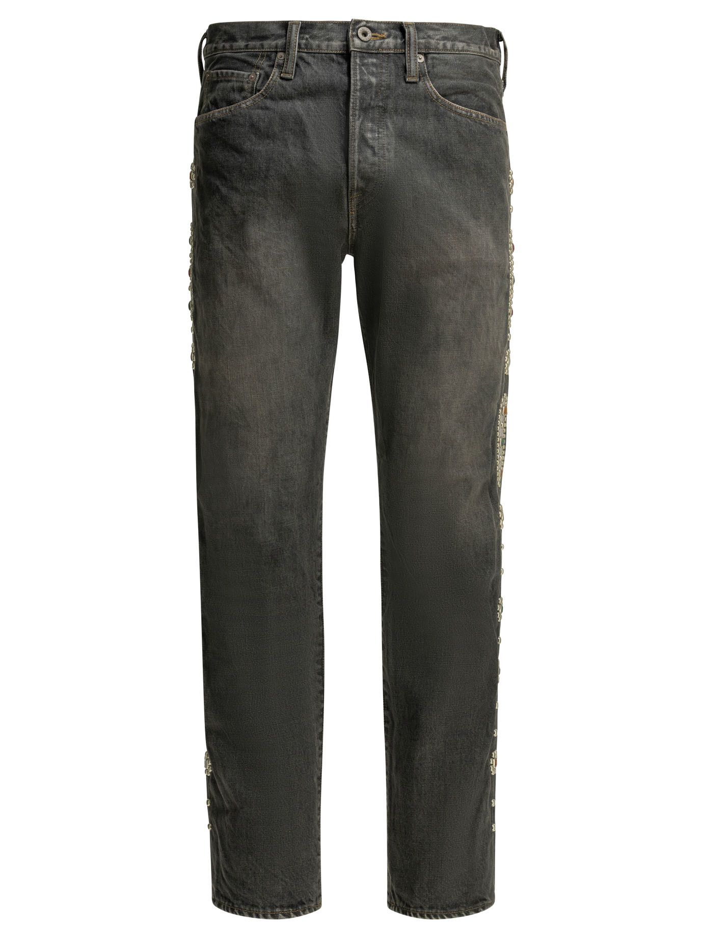Kapital Kapital 14Oz Blk Monkey Cisco Studs Straight Leg Jeans tag size 32 Men - USA Duties Paid Size US 32 / EU 48 - 1 Thumbnail