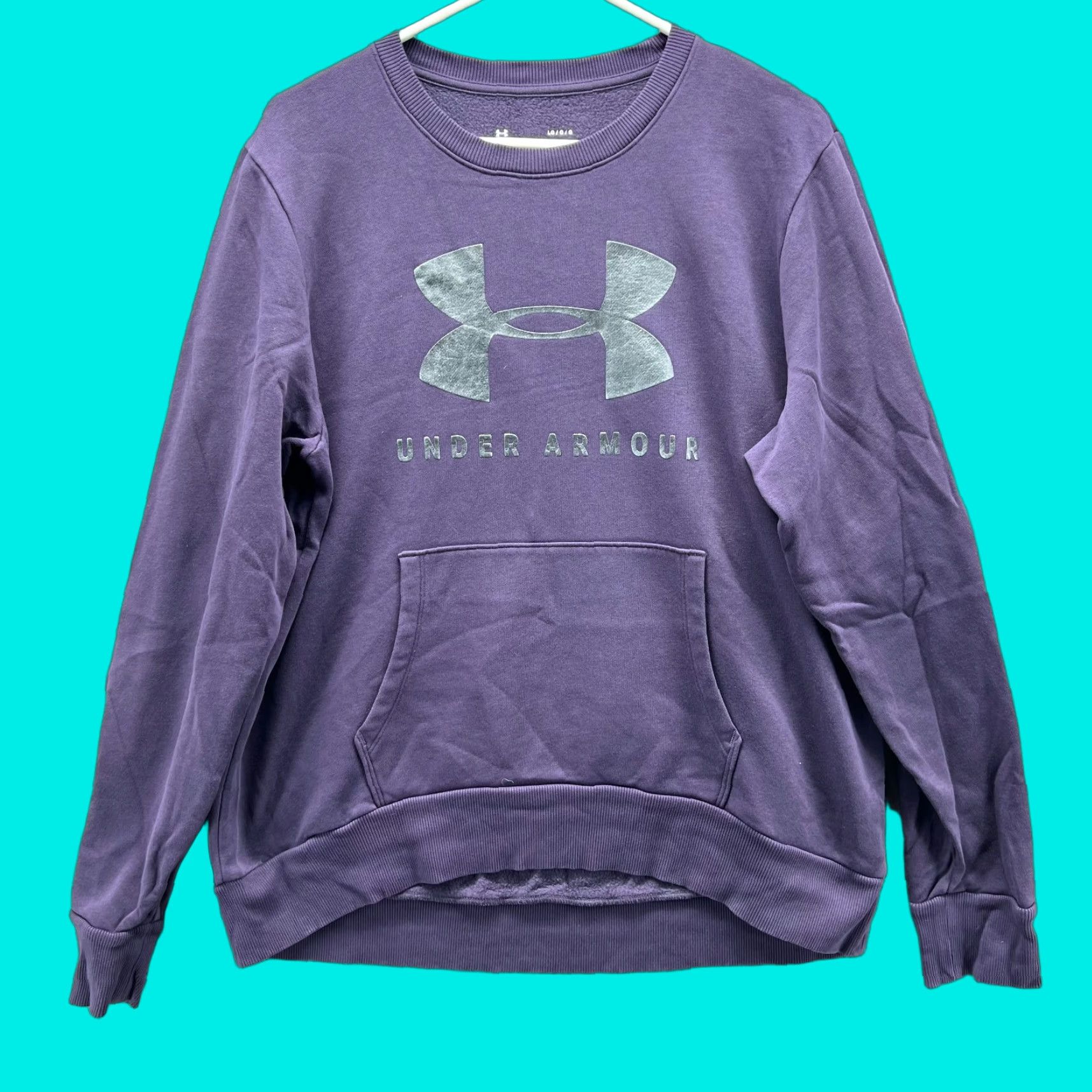 Under Armour Under Armour Pullover Sweatshirt Mens Large Purple Crewneck Fleece Knit Pocket Size US L / EU 52-54 / 3 - 1 Thumbnail