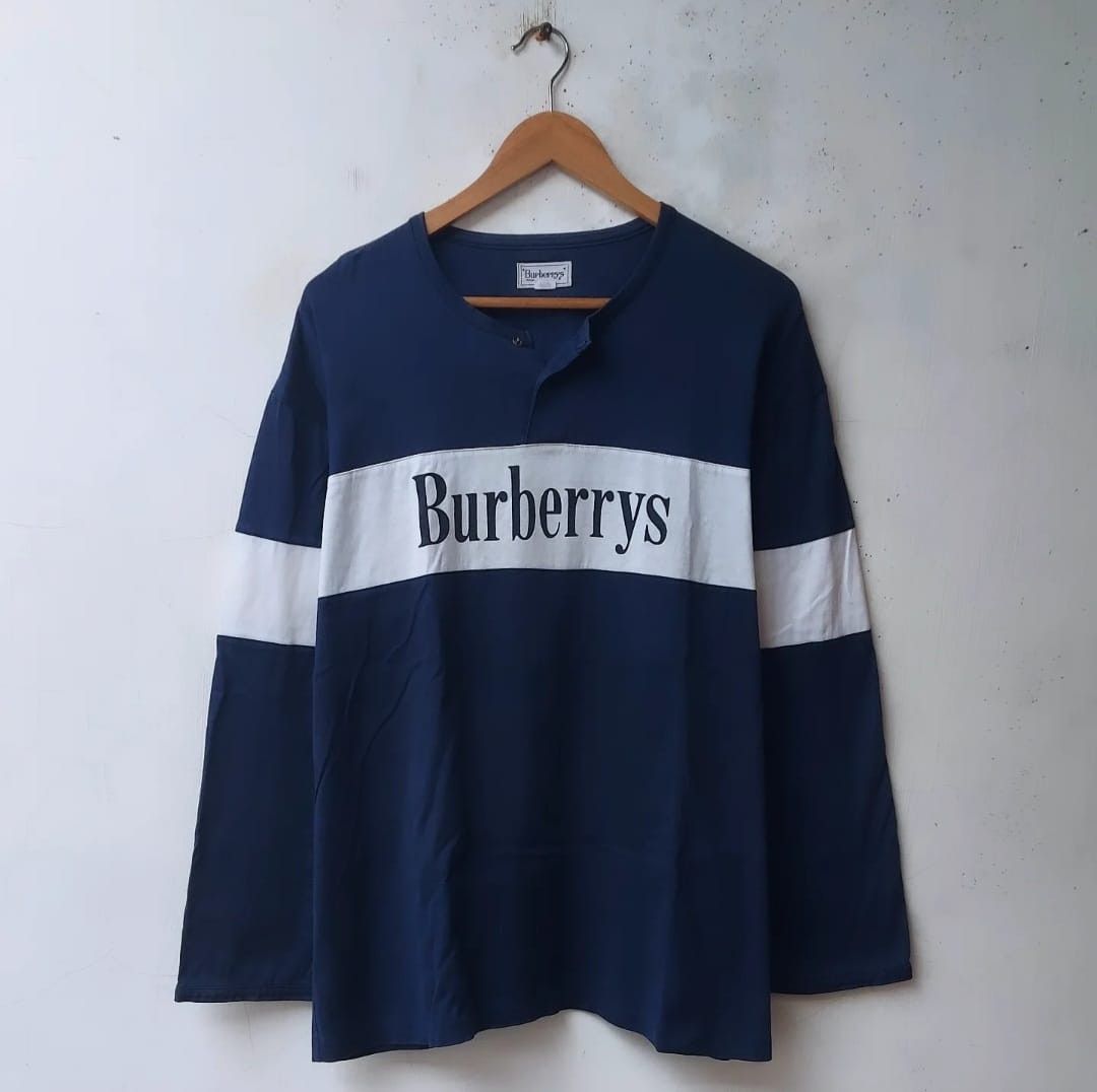 Burberry × Burberry Prorsum × Vintage VTG BURBERRY HALF BUTTON LONG SLEEVE Size US L / EU 52-54 / 3 - 1 Thumbnail