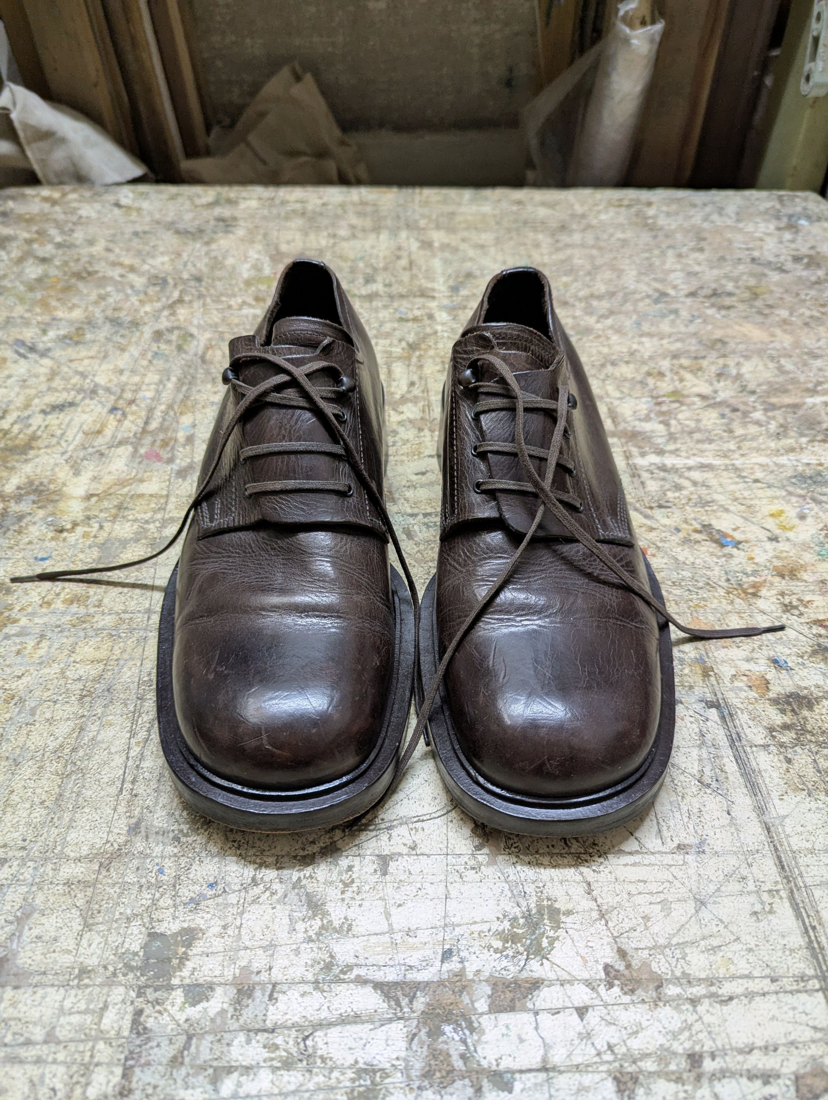 20471120 Rare! 00s Aketohn Heavy Square Toe Chunky Derby Size US 9 / EU 42 - 5 Thumbnail