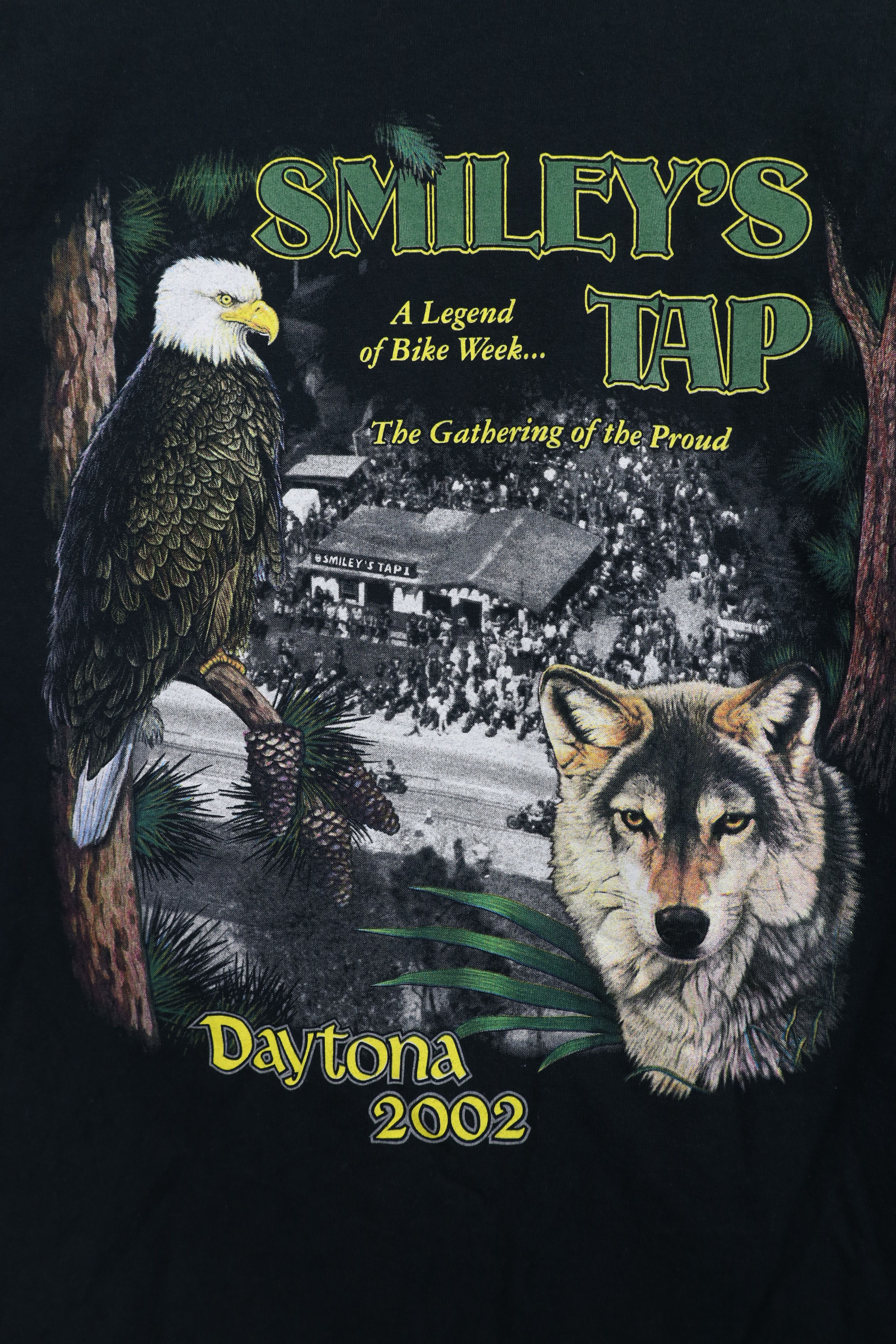 Vintage Vintage Y2K 2002 Daytona Bike Week Wolf Eagle Pocket T-Shirt Size US L / EU 52-54 / 3 - 14 Thumbnail