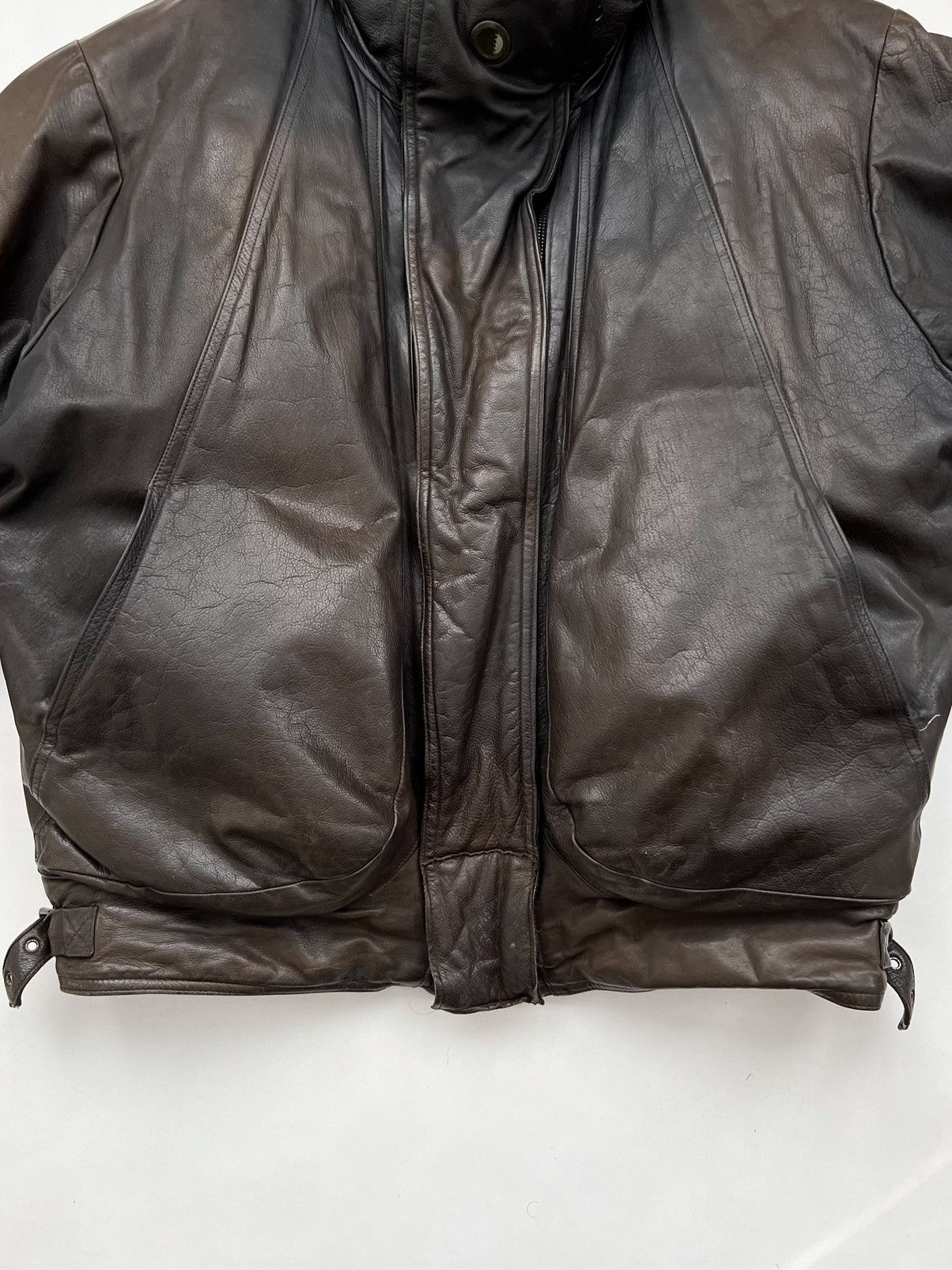 Marithe + Francois Girbaud 🔥1980s Marithe Francois Girbaud Leather Down Aviation Bomber Size US XL / EU 56 / 4 - 16 Thumbnail