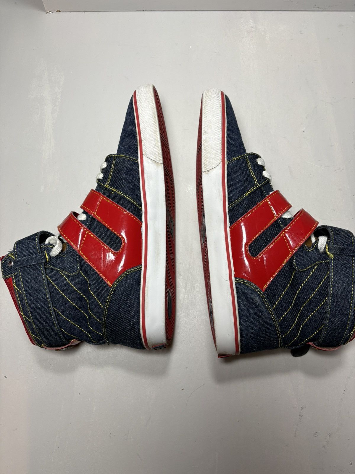 RADII Radii Straight Jacket High Top Sneakers Denim & Red Size US 9 / EU 42 - 6 Thumbnail
