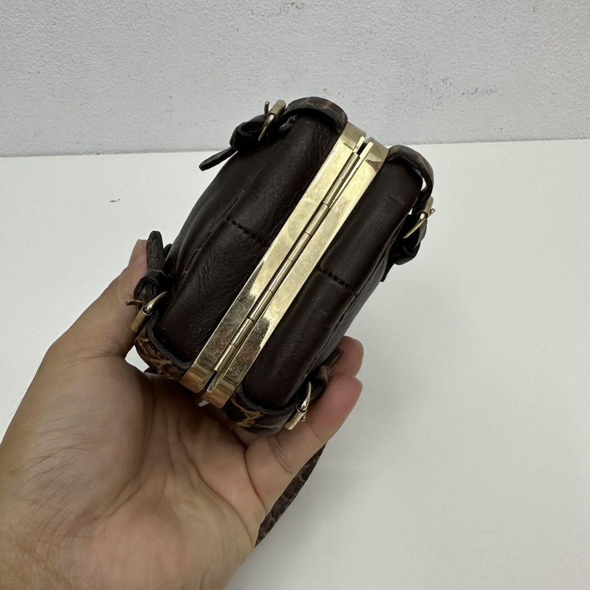 Celine ‼️YES‼️ AUTHENTIC CELINE LEATHER TRUNKETTE MINI CROSSBODY BAG Size ONE SIZE - 6 Thumbnail