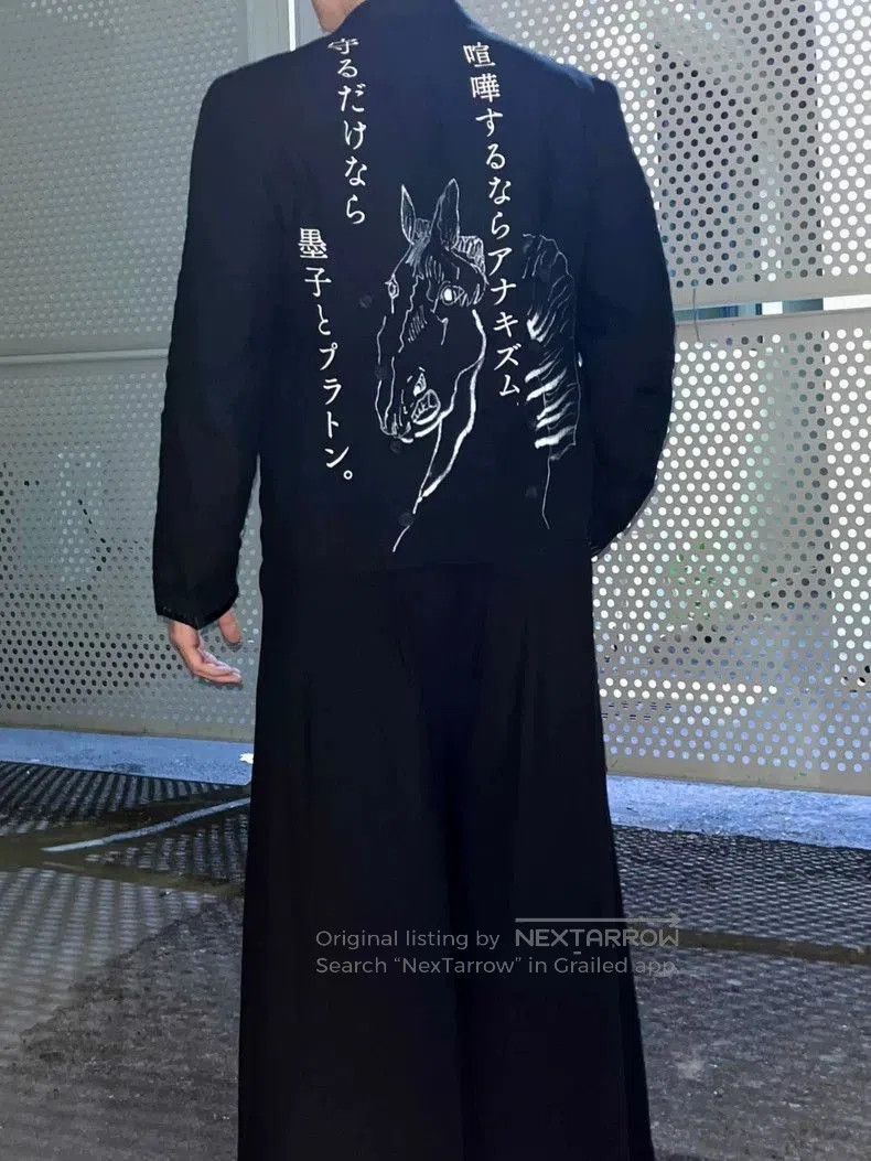 Yohji Yamamoto Yohji Yamamoto Short Jacket with Horse Design. Size US L / EU 52-54 / 3 - 6 Thumbnail