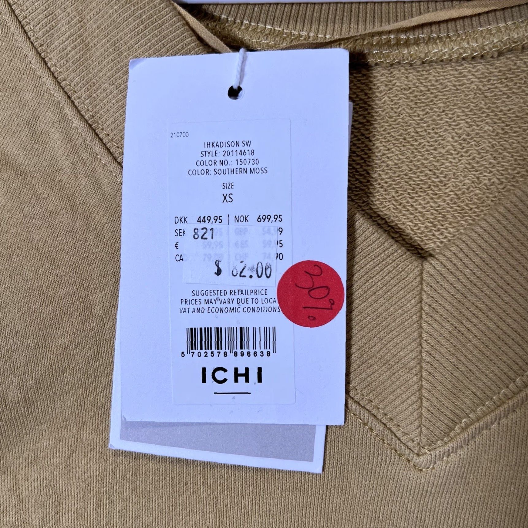 Vintage A1 ICHI V Neck Sweater Sweatshirt Womens XS Yellow Gold Pullover Size XS / US 0-2 / IT 36-38 - 7 Thumbnail