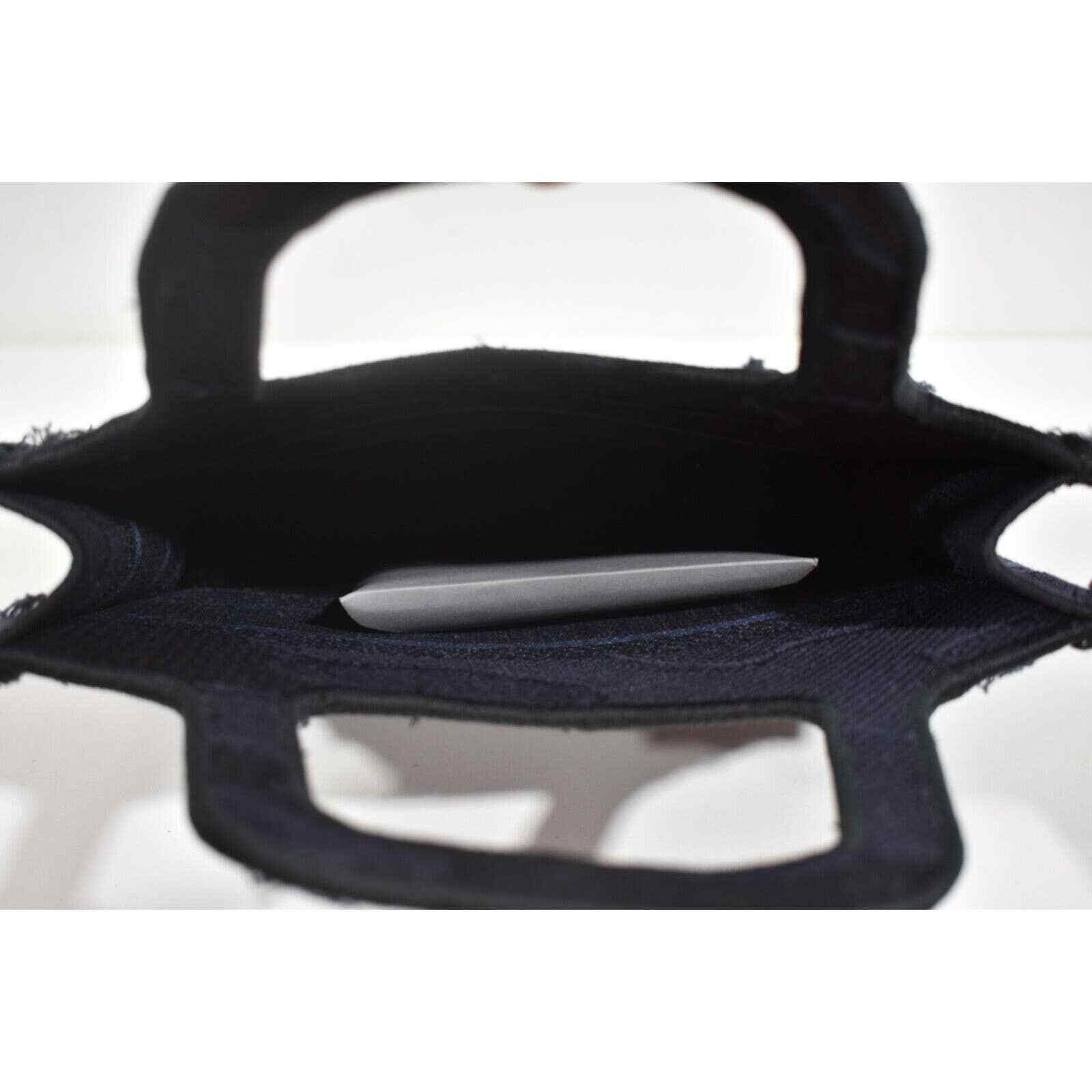 Dior Christian Dior Blue Frayed Mini Book Tote Top Handle Bag Size ONE SIZE - 8 Thumbnail