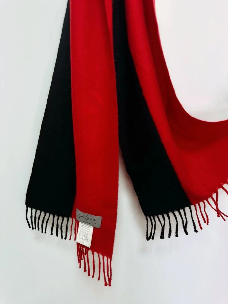 Yohji Yamamoto Yohji Yamamoto 90s Red and Black Wool Scarf 2505-Nextarrow Size ONE SIZE - 1 Thumbnail