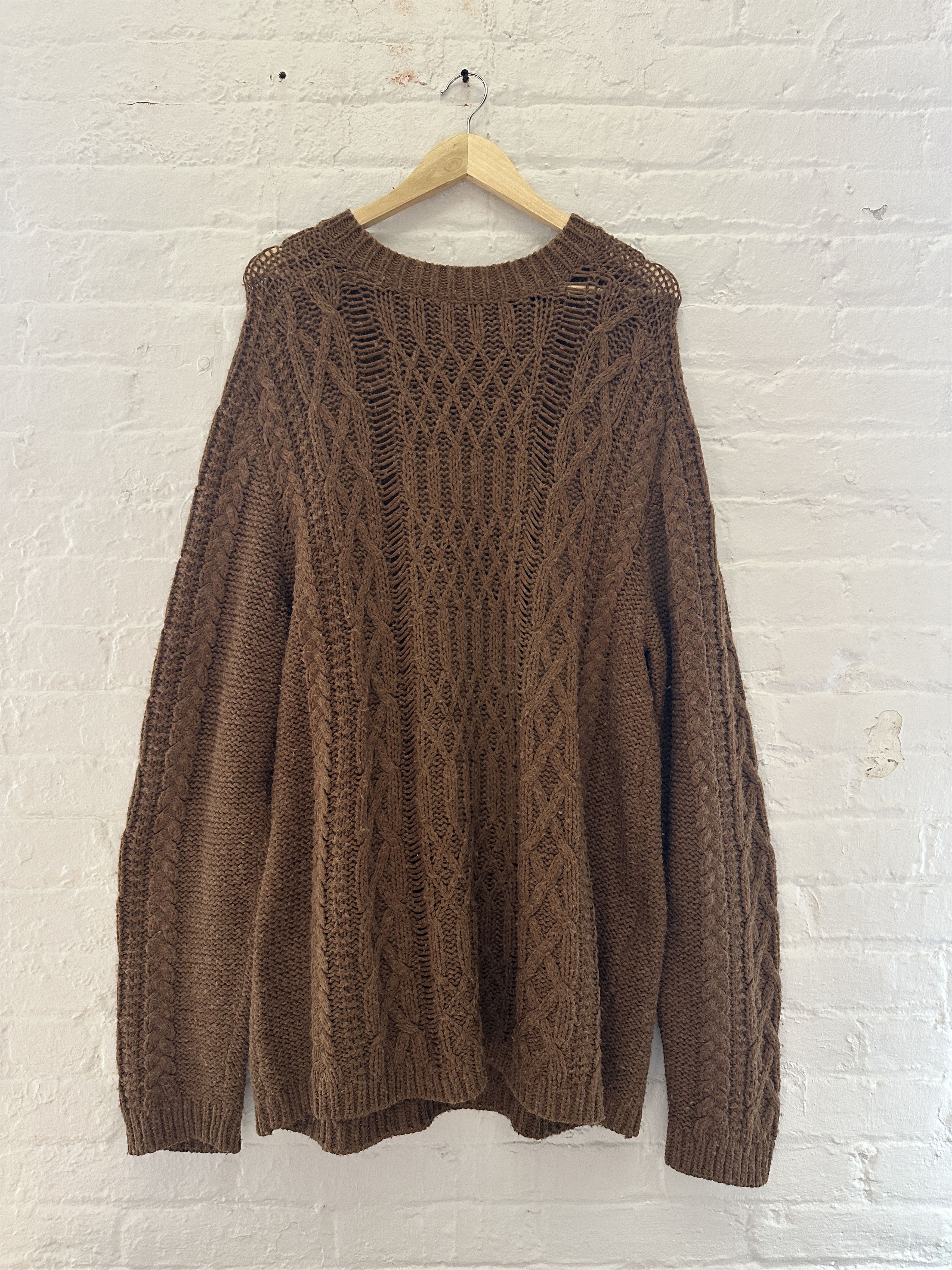 Maison Margiela Maison Margiela Oversized Cableknit Sweater Size US XXL / EU 58 / 5 - 1 Thumbnail