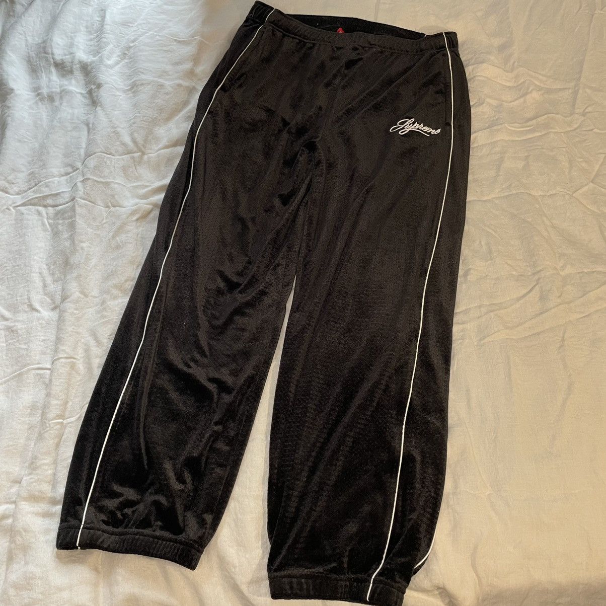 Supreme velour mesh track pant
