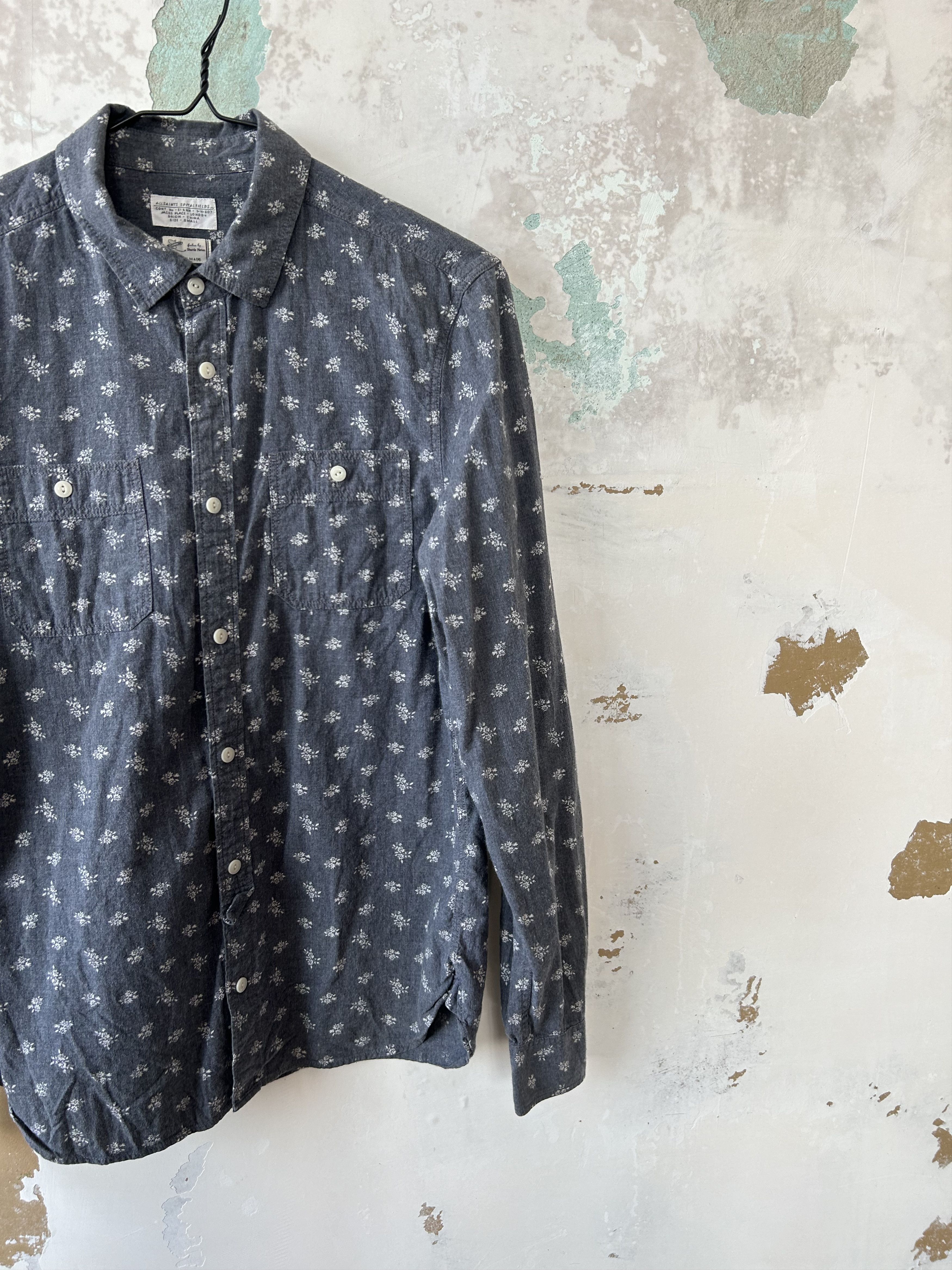 Allsaints ALL SAINTS Shirt Long Sleeve Brushed Cotton Dogtooth Pattern Size US S / EU 44-46 / 1 - 2 Thumbnail