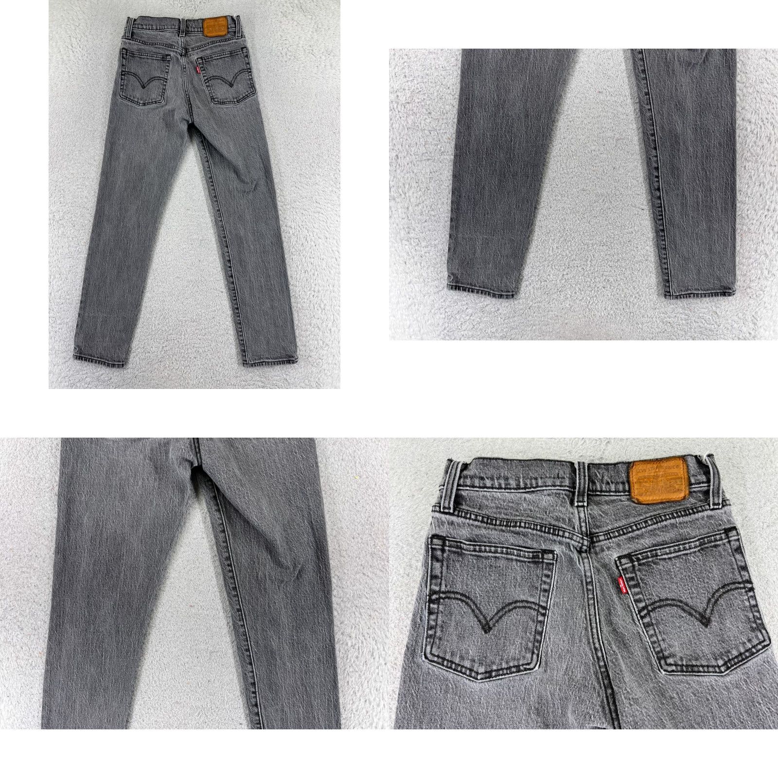 Levi's Levis Premium Womens Jeans 24 Black Denim Wedgie Button Fly 23x26 Size 42" / US 20 - 10 Thumbnail