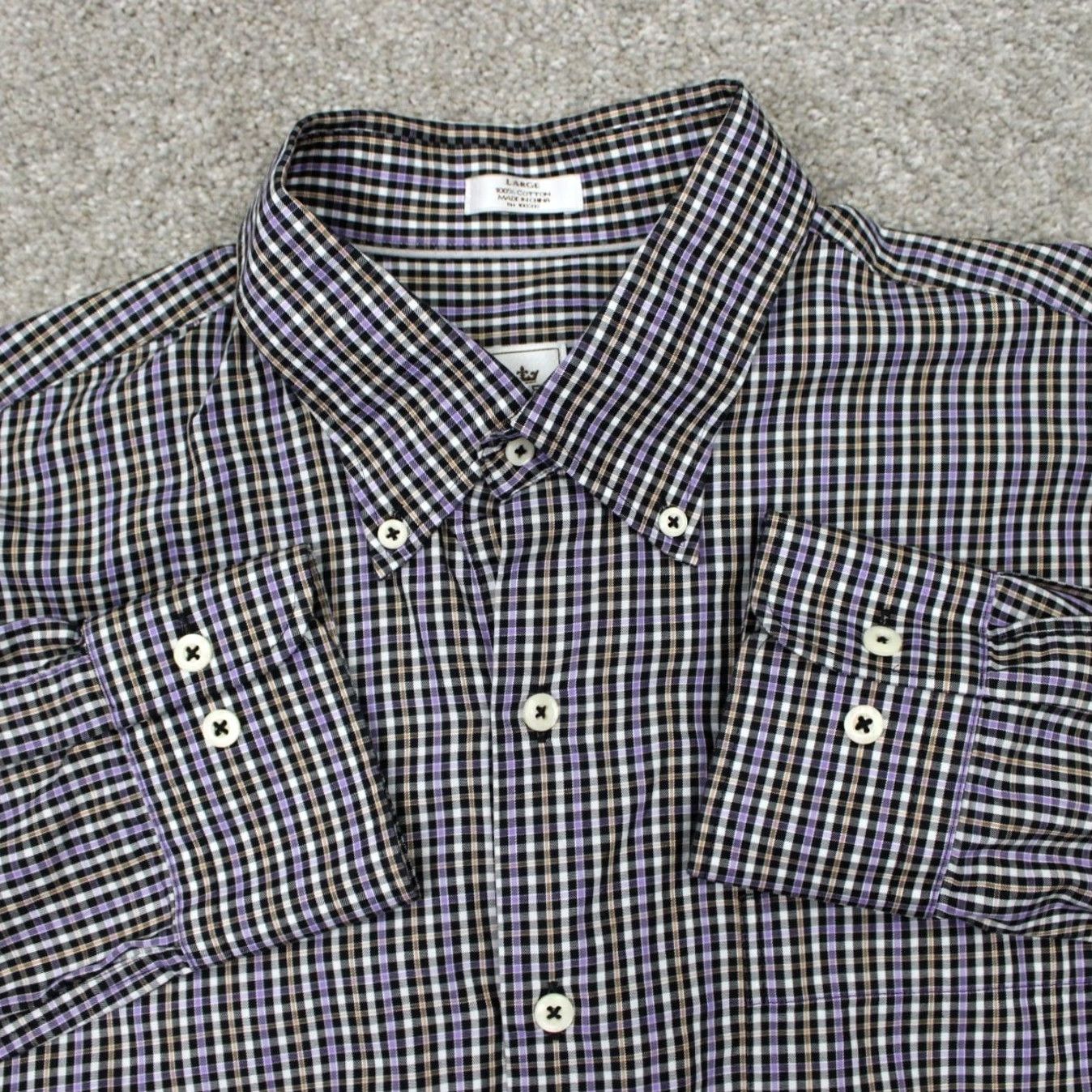 Peter Millar Peter Millar Shirt Mens Large Purple/Orange/Black/White Cotton L/S Button Down Shirt Size US L / EU 52-54 / 3 - 2 Thumbnail