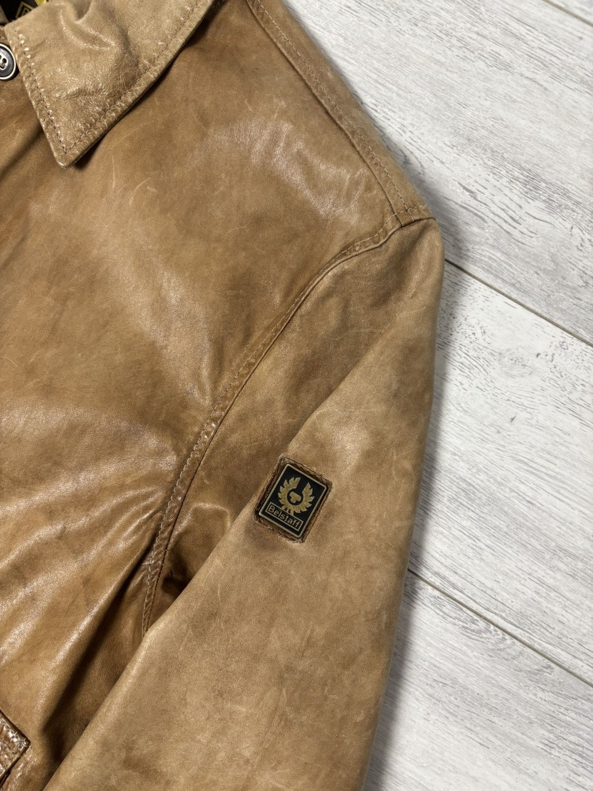 Belstaff × Vintage Rare vintage Belstaff gold Aviator leather jacket Size US L / EU 52-54 / 3 - 12 Thumbnail