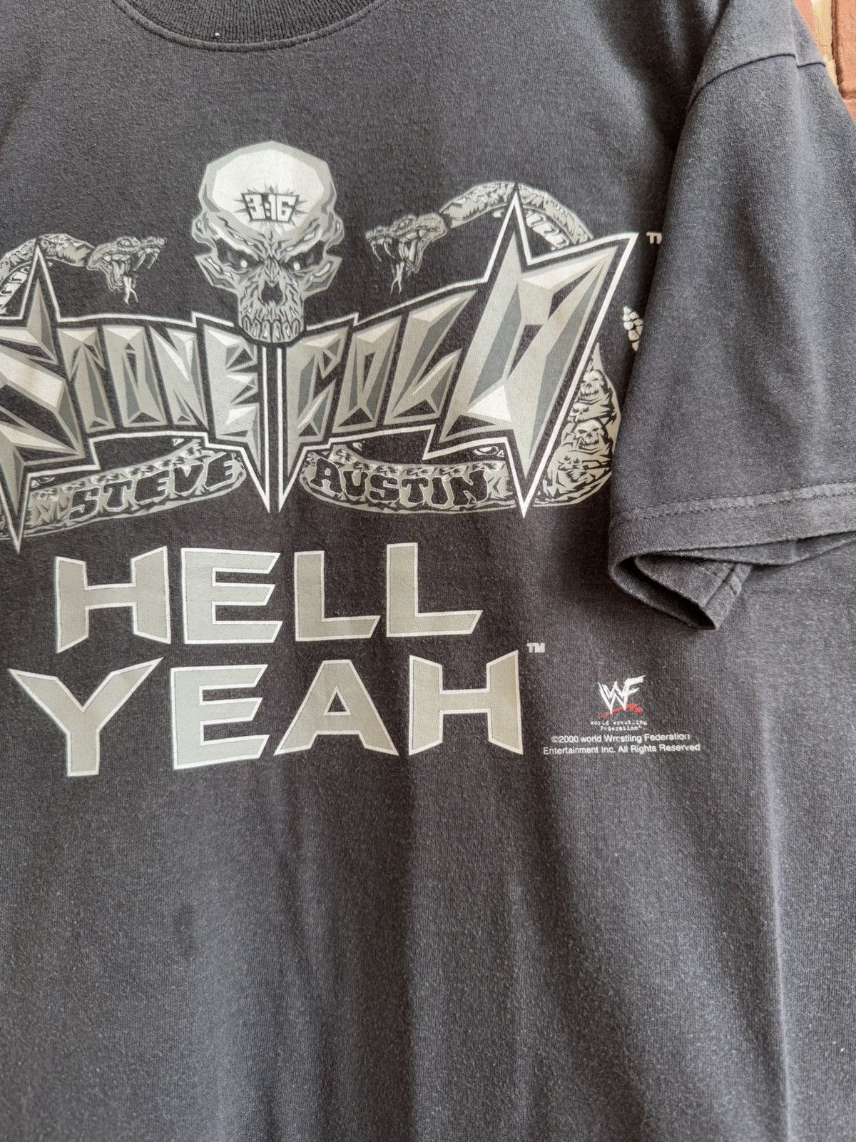 Rap Tees Vintage 2000 WWF Stone Cold Steve Austin Hell Yeah Tshirt L Size US L / EU 52-54 / 3 - 6 Thumbnail