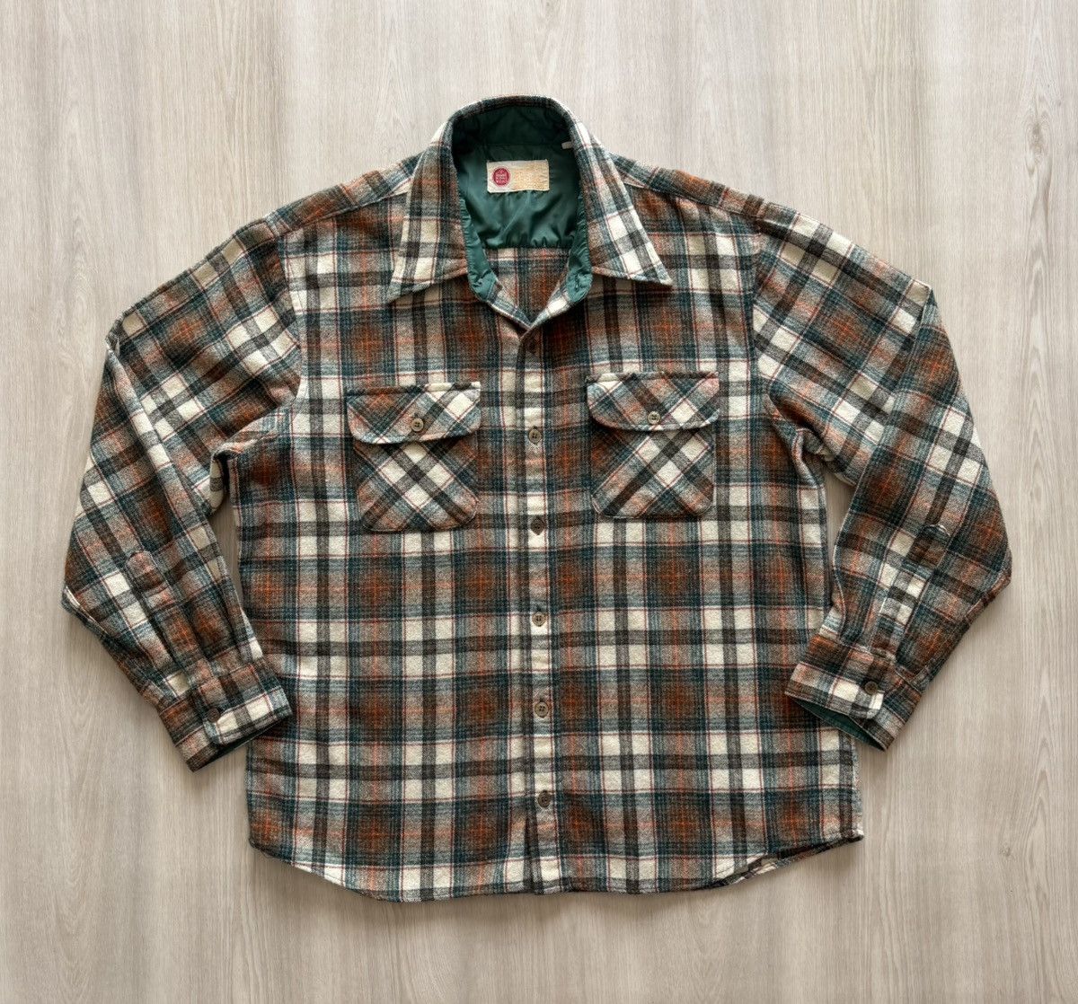 Vintage Vintage Sears Kings Road Shirt Flannel Wool Blend Sz M Grung Size US M / EU 48-50 / 2 - 1 Thumbnail