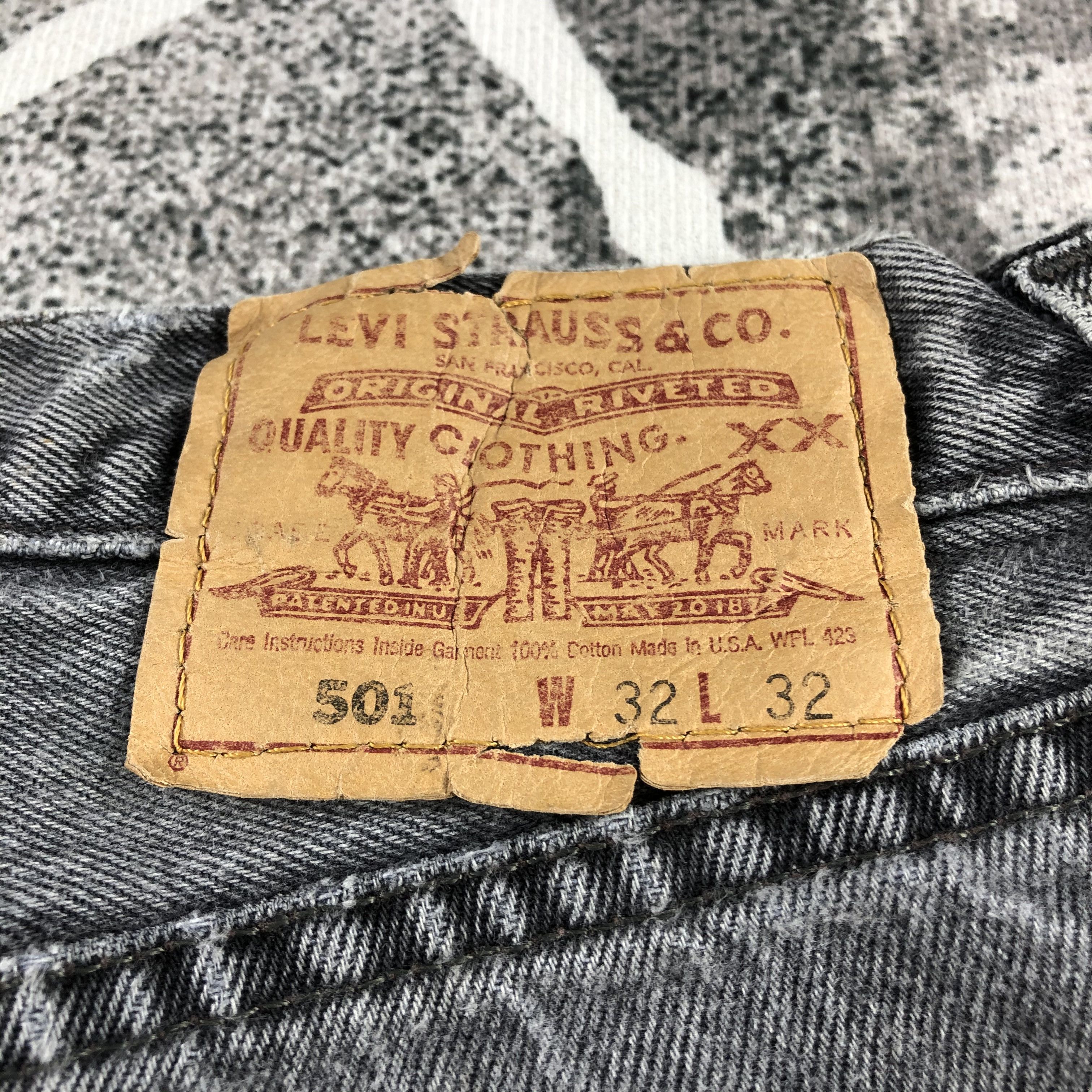 Levi's Vintage Levis 501 Jeans Patchwork Faded Black Denim KJ726 Size US 32 / EU 48 - 5 Thumbnail