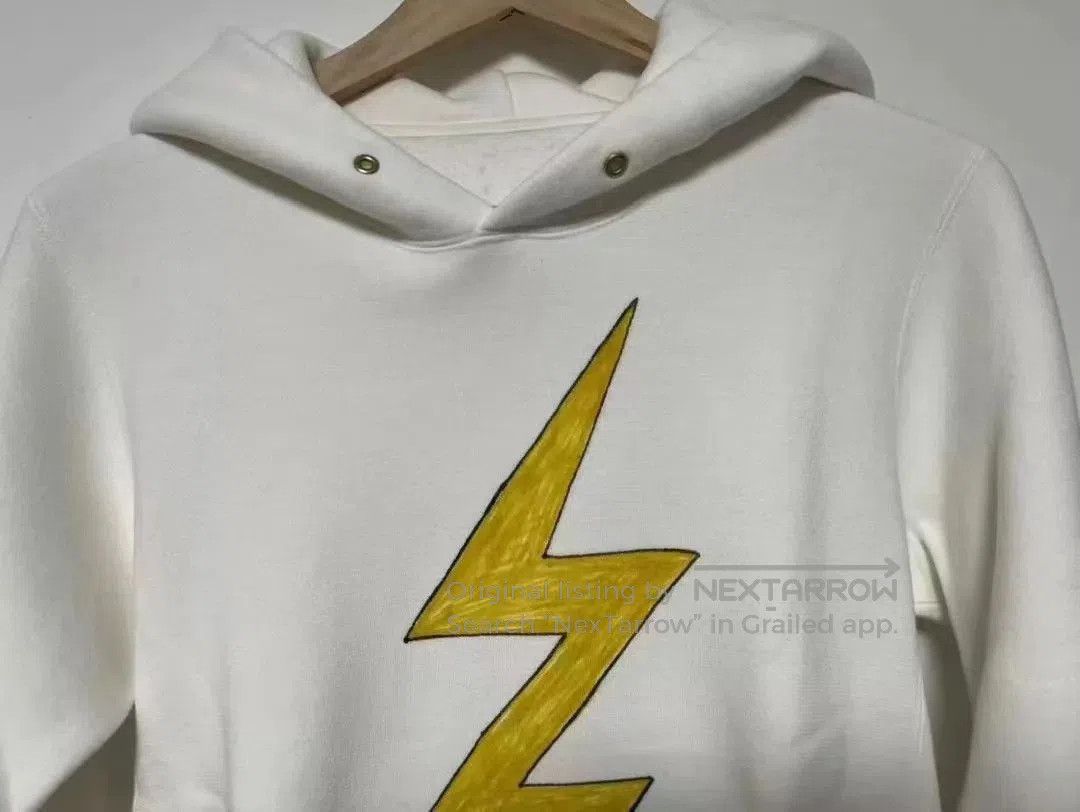 Visvim White Hoodie with Yellow Lightning Bolt and FREE Print. Size US M / EU 48-50 / 2 - 2 Thumbnail