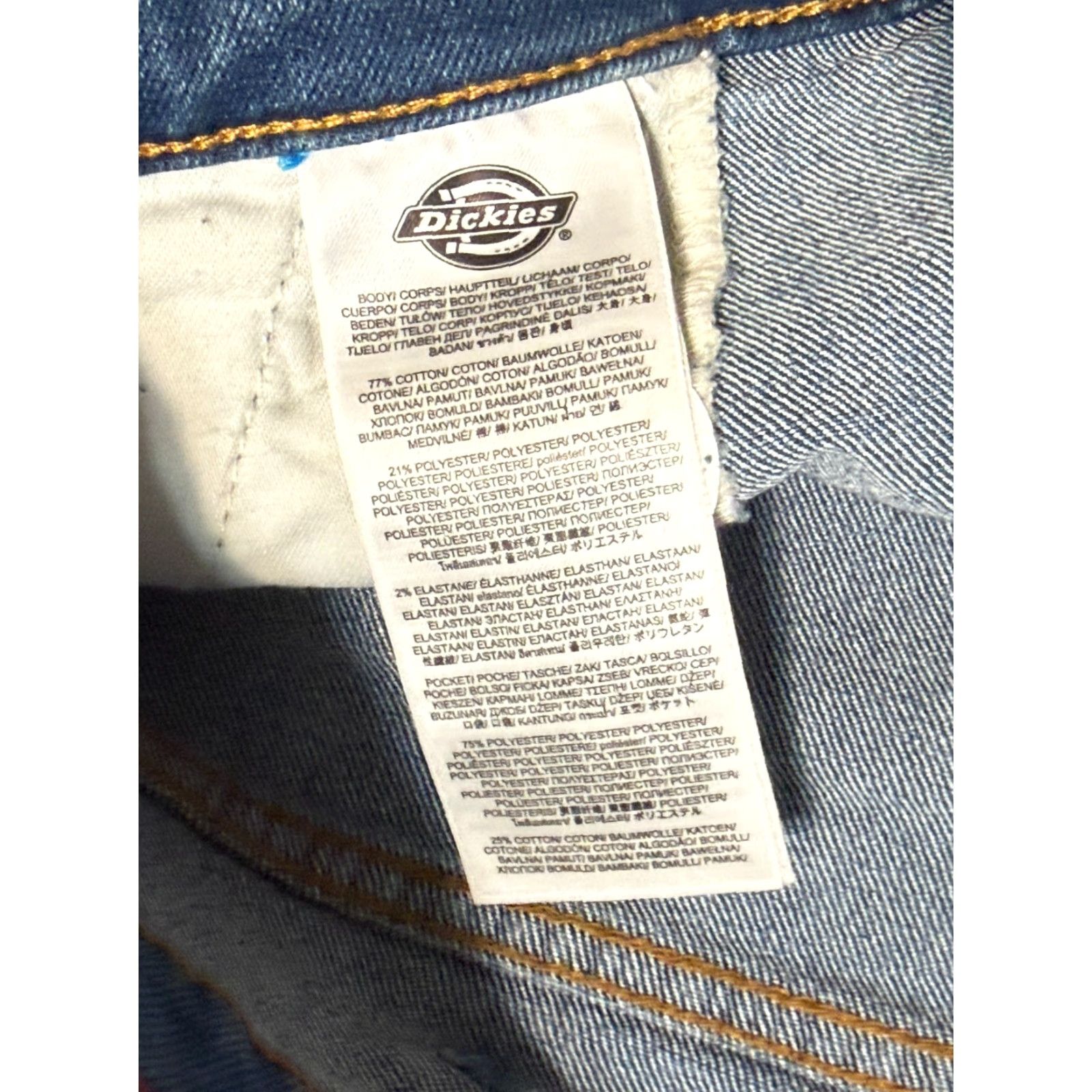 Dickies Dickies Jeans Men's Size 34 Blue Denim Straight Leg Mid Rise Medium Wash NWT Size US 34 / EU 50 - 6 Thumbnail