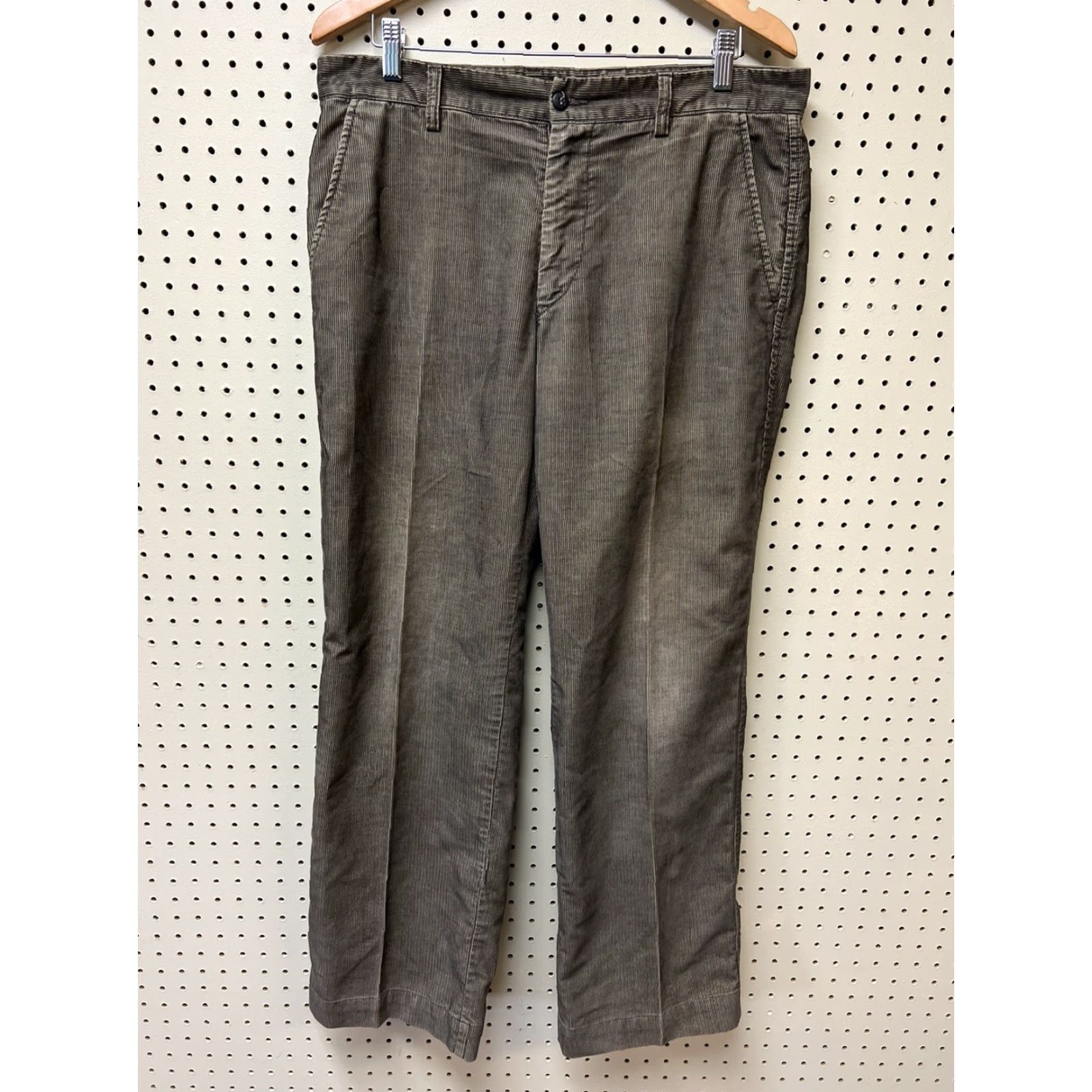Mason's Mason's Jeans Pants Mens 35 x 31 Green Corduroy Casual Straight Leg Italy Made Chino 90s Mens Size US 35 - 2 Thumbnail