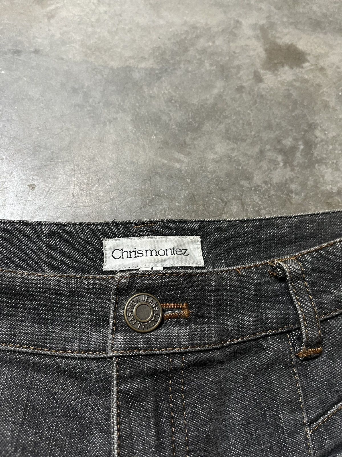 If Six Was Nine Rare black faded Flare Jeans Chris montez distressed leg Size US 27 - 7 Thumbnail