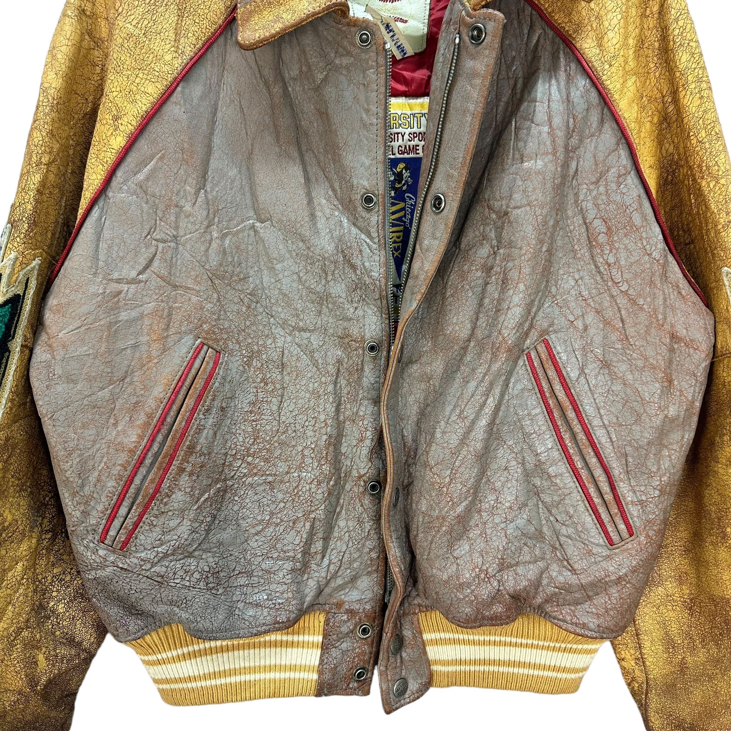 Avirex NEW YORK AVIREX VARSITY USA BIG LOGO LEATHER JACKET #8916 Size US XS / EU 42 / 0 - 13 Thumbnail