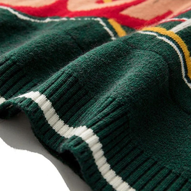 Japanese Brand "SONICS" Print Letter Knitted Green Sweater Size US M / EU 48-50 / 2 - 5 Thumbnail