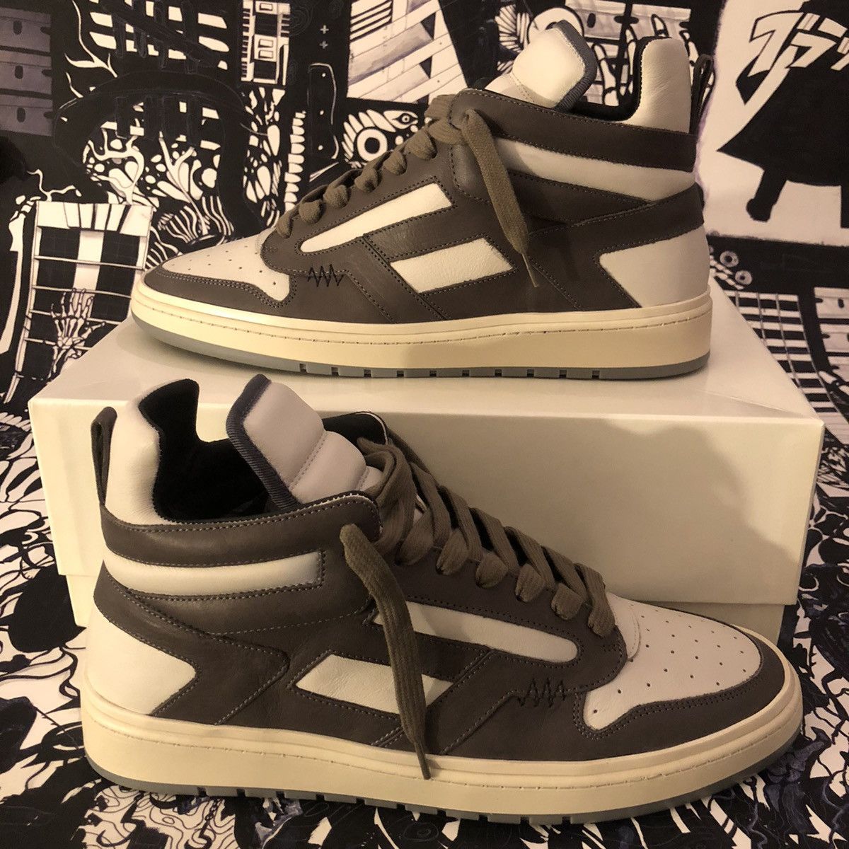 image of Represent Clo Nwb Reptor Hi High Brown / Vintage White OG Shoes in Brown/White, Men's (Size 13)