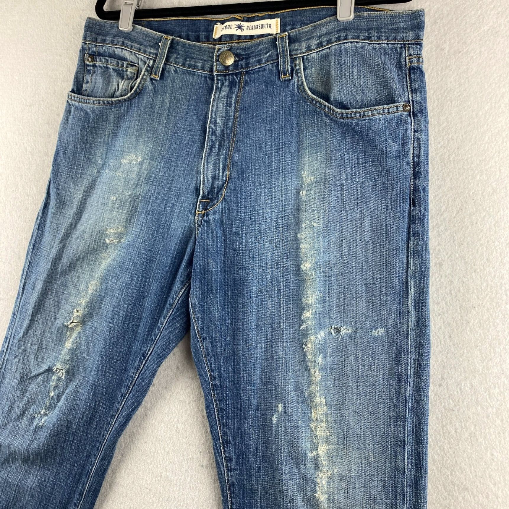 Denime VINTAGE Agave Jeans Mens 36 Blue Relaxed Straight Distressed Denim Dark Size US 36 / EU 52 - 7 Thumbnail