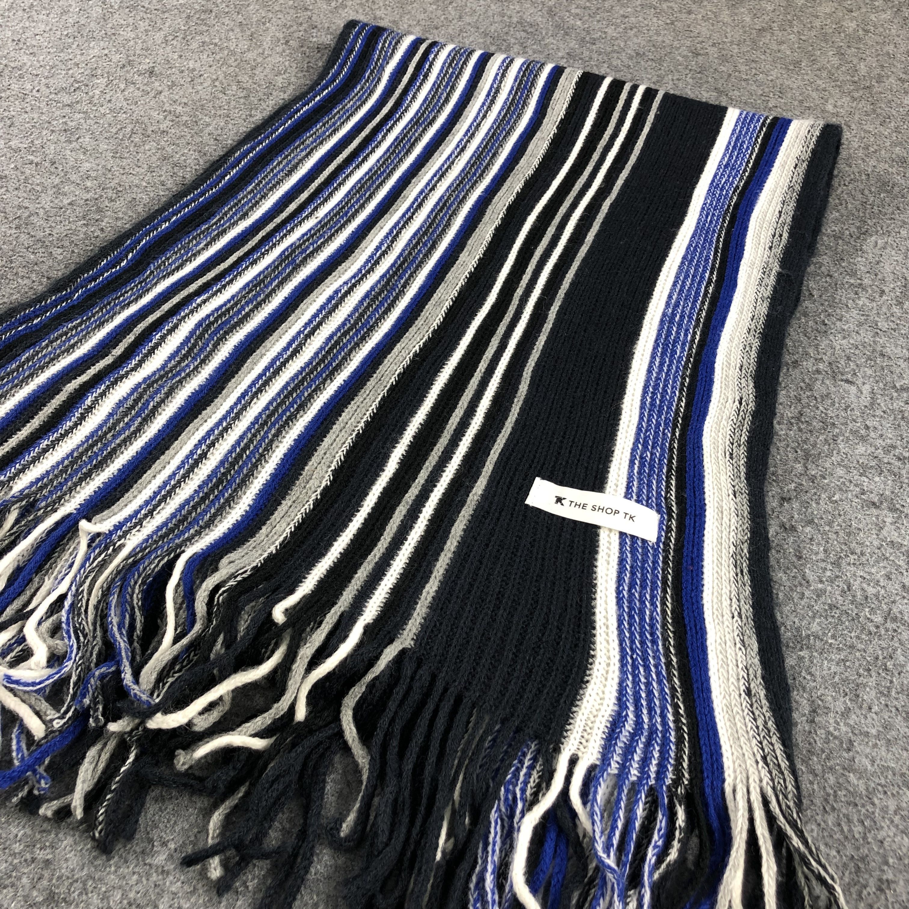 Takeo Kikuchi Takeo Kikuchi Stripes Wool Scarf Muffler V967 Size ONE SIZE - 3 Thumbnail
