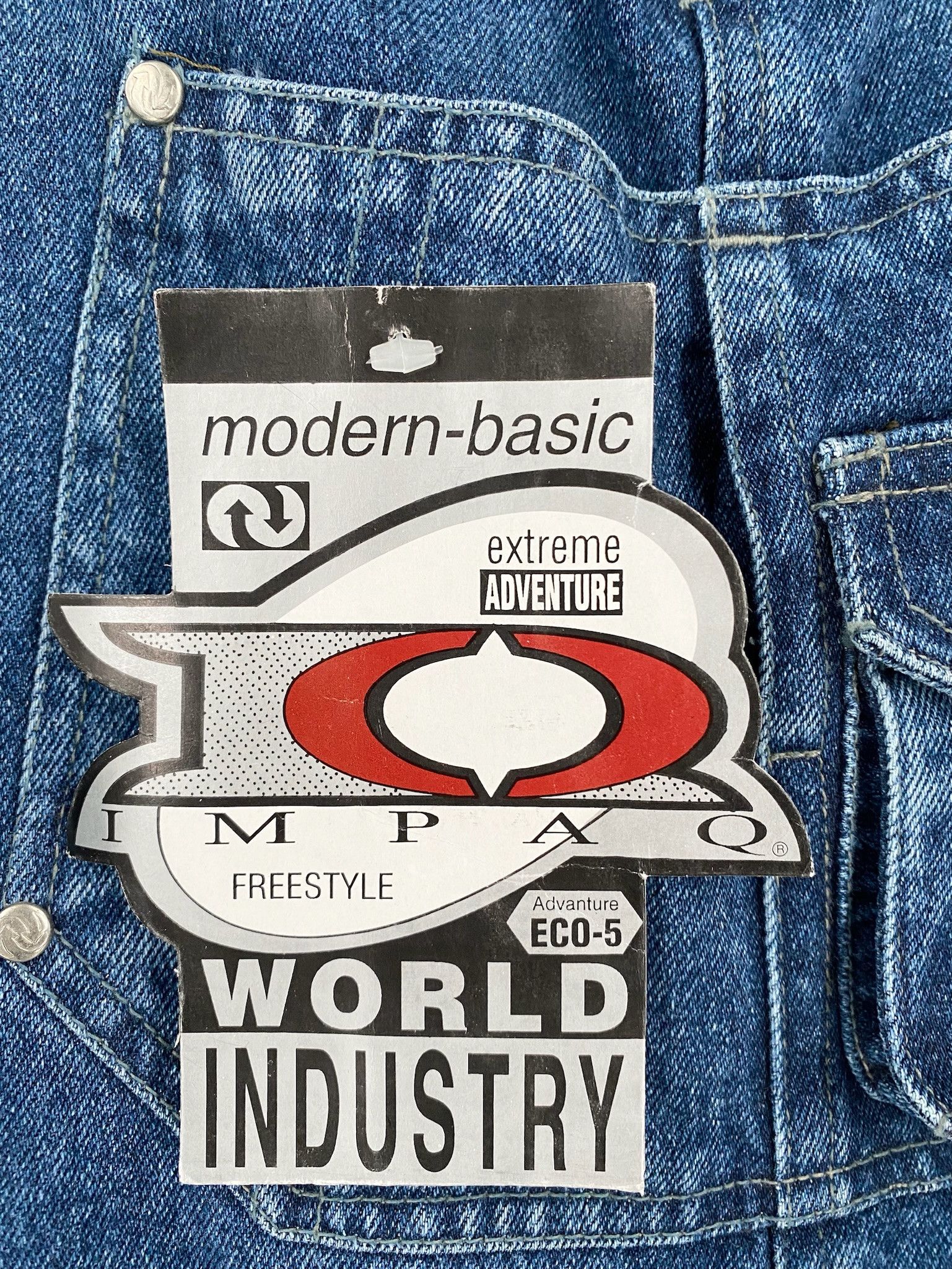 Vintage NEW VTG Y2K Impaq IQ Carpenter Baggy Denim Overalls XL Size US 41 - 4 Thumbnail