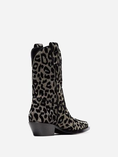 Dolce & Gabbana o1y0825 Leopard-Print Ankle Boots in Gray/Black Size US 6.5 / IT 36.5 - 3 Thumbnail