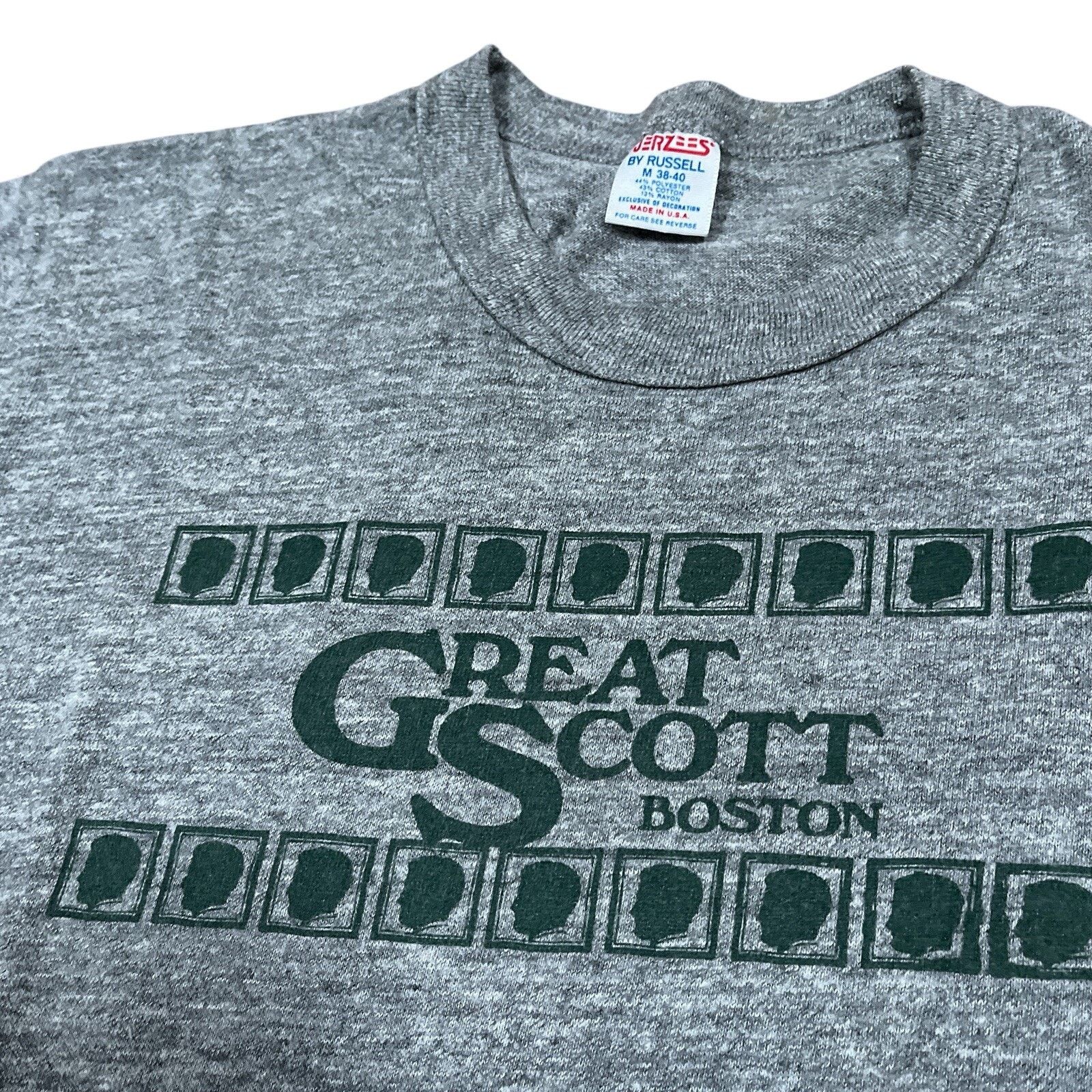 Jerzees VTG 80s Great Scott Music Venue Tee SA Made Boston History! Size US M / EU 48-50 / 2 - 1 Thumbnail