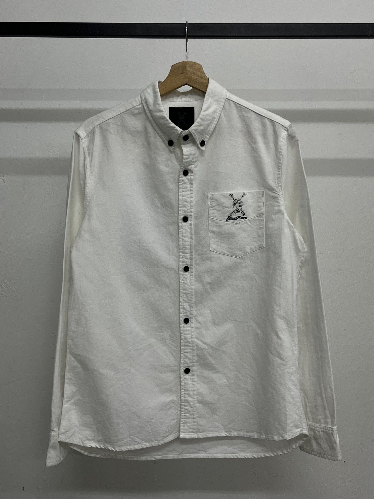 Mastermind Japan × Roen ROEN MASTERMIND Japan Swarovski Skull Logo B/D Shirt Size US L / EU 52-54 / 3 - 14 Thumbnail