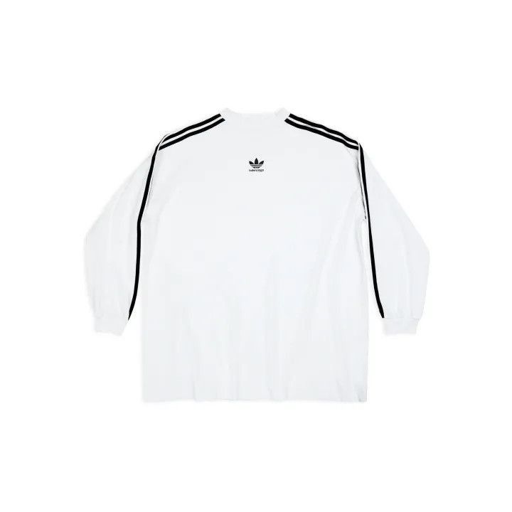 Balenciaga Balenciaga Balenciaga x Adidas Striped Logo Long Sleeve TS Size US M / EU 48-50 / 2 - 1 Thumbnail